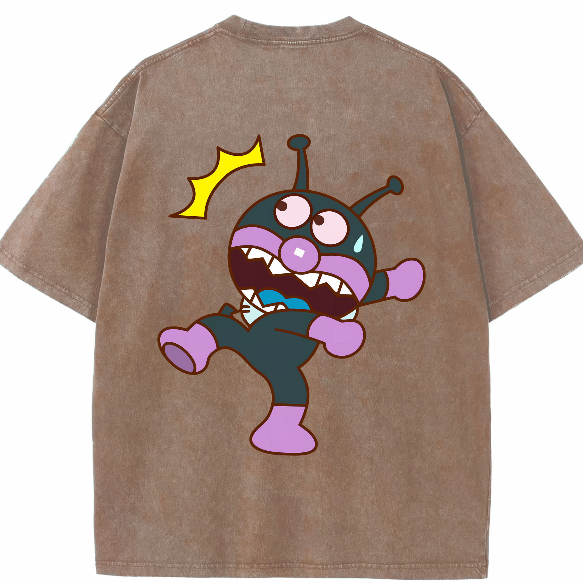 （画像用） アンパンマン Anpanman 綿100% ヴィンテージ風 半袖Tシャツ（背面プリント）