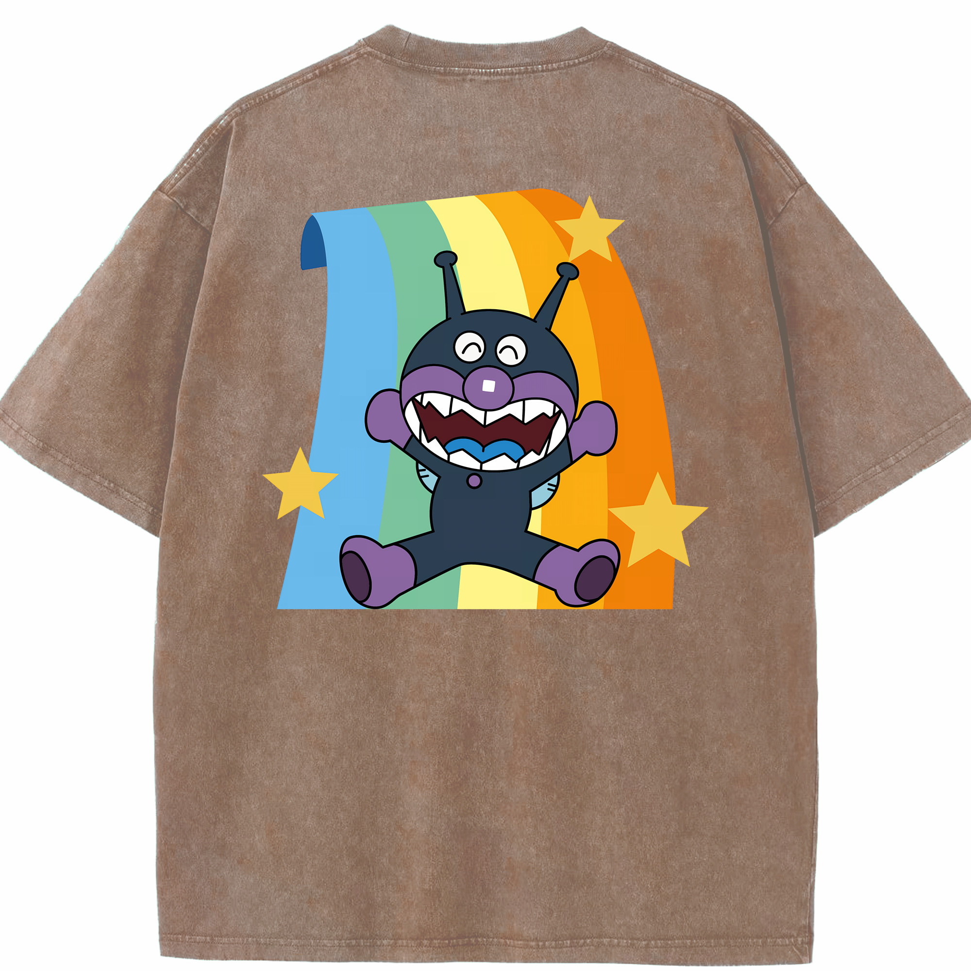 （画像用） アンパンマン Anpanman 綿100% ヴィンテージ風 半袖Tシャツ（背面プリント）