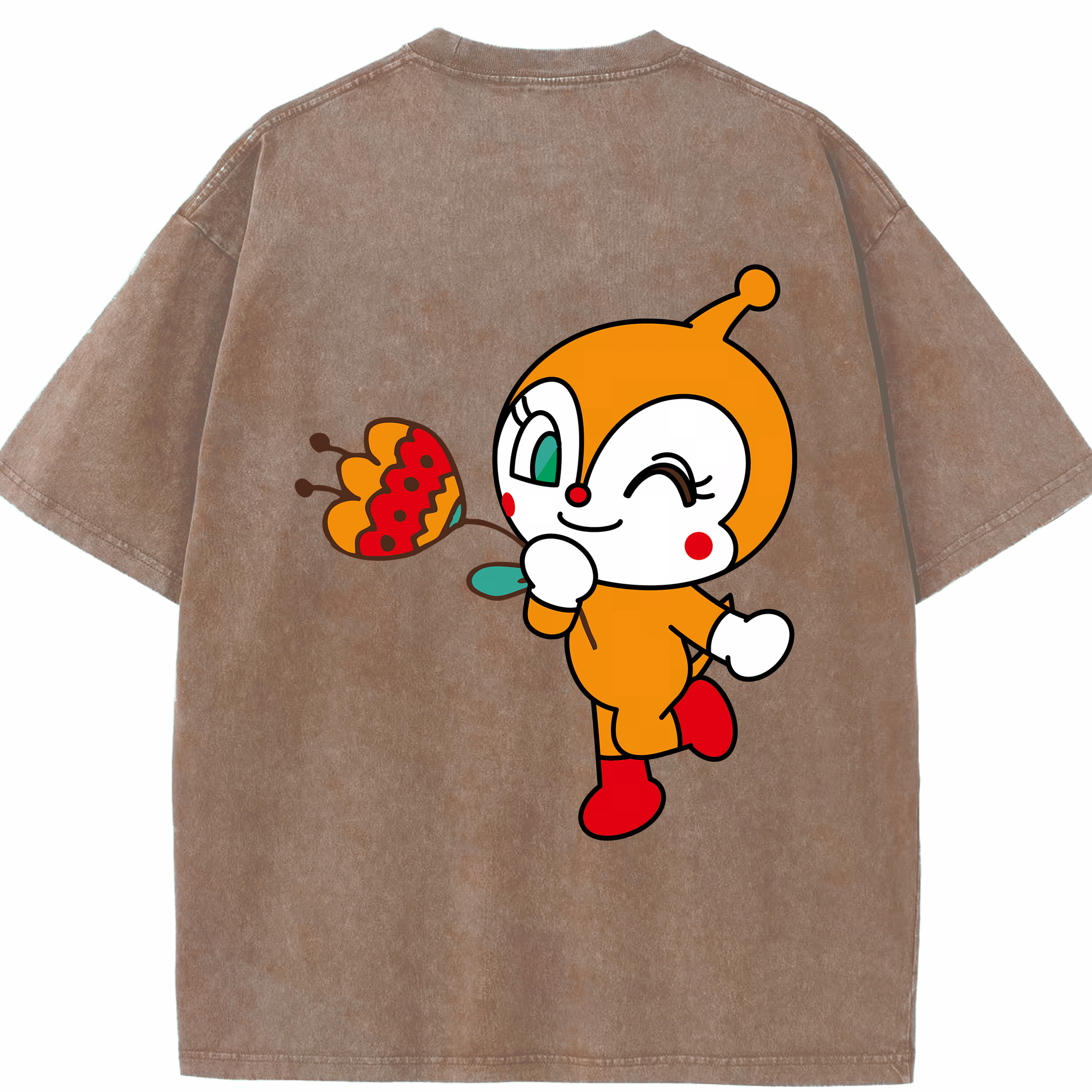 （画像用） アンパンマン Anpanman 綿100% ヴィンテージ風 半袖Tシャツ（背面プリント）