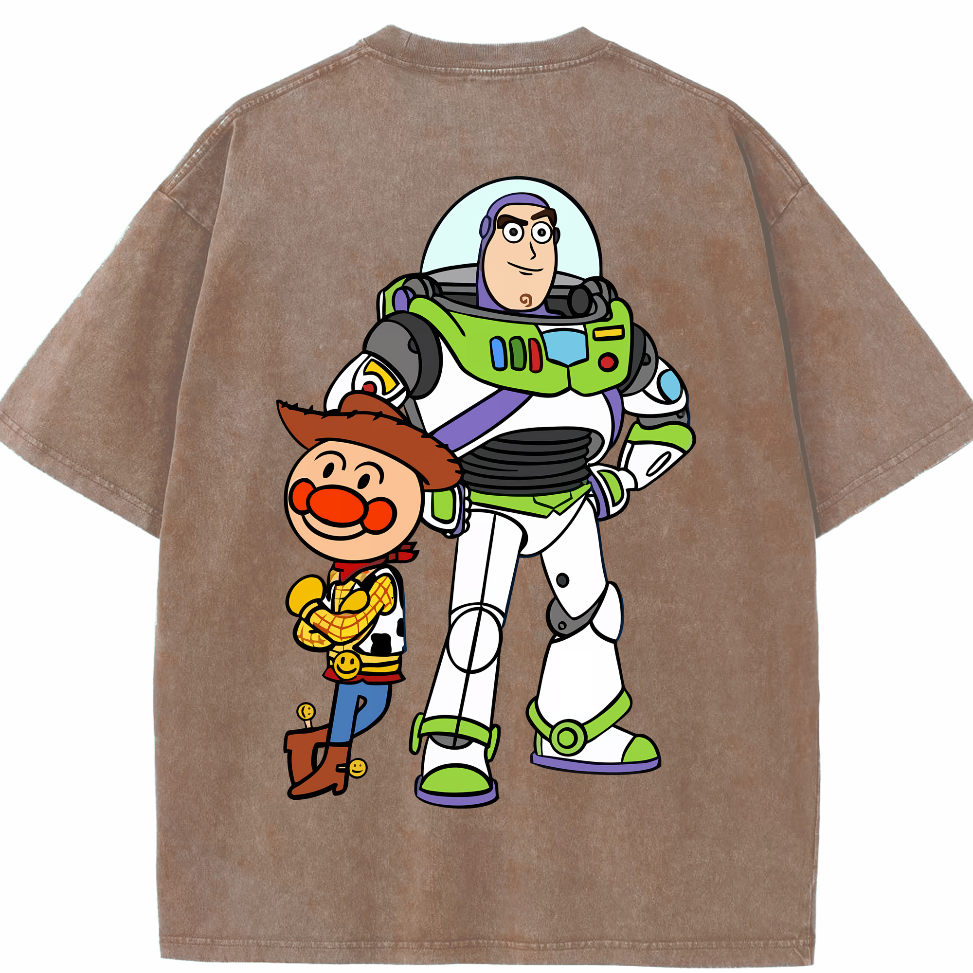 （画像用） アンパンマン Anpanman 綿100% ヴィンテージ風 半袖Tシャツ（背面プリント）
