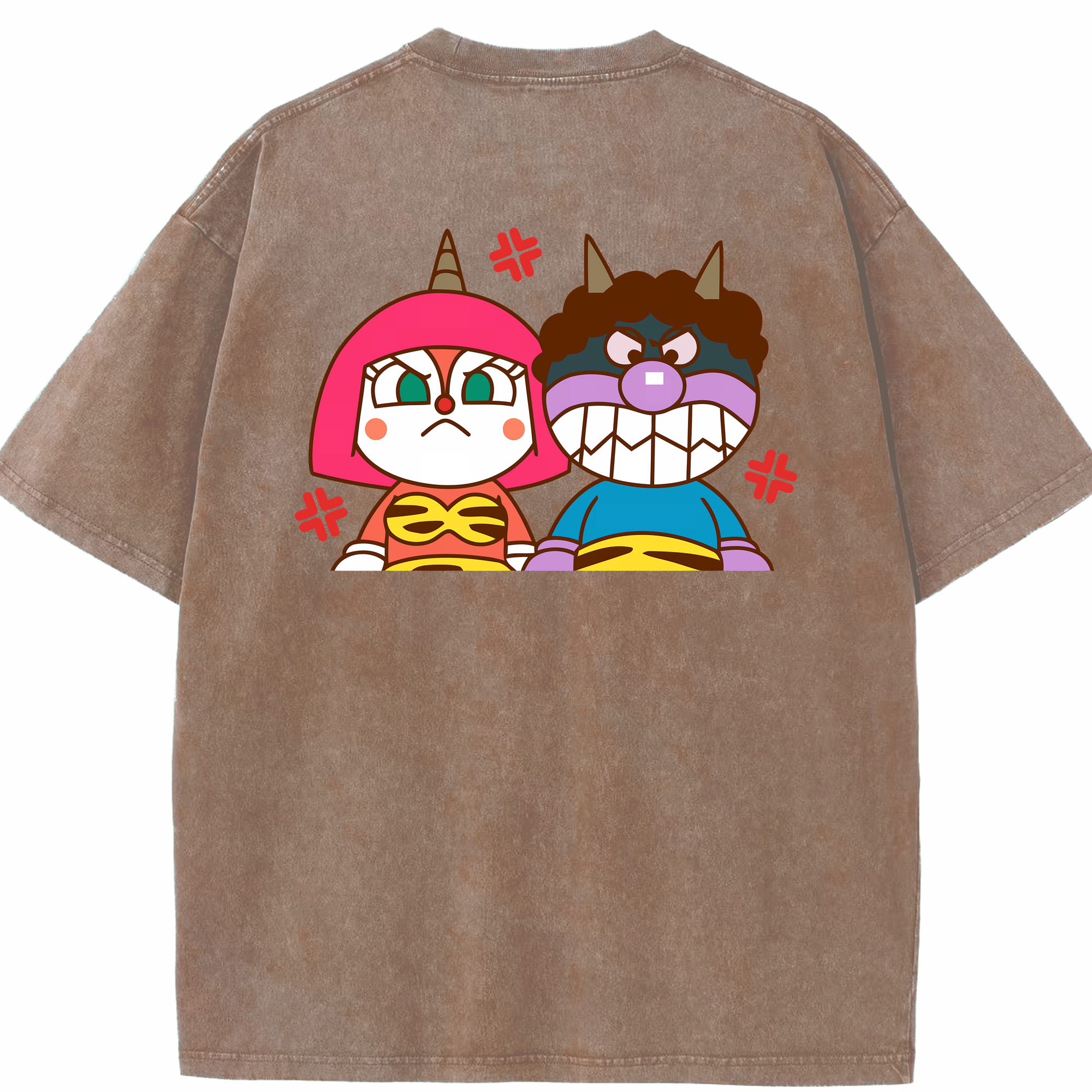 （画像用） アンパンマン Anpanman 綿100% ヴィンテージ風 半袖Tシャツ（背面プリント）