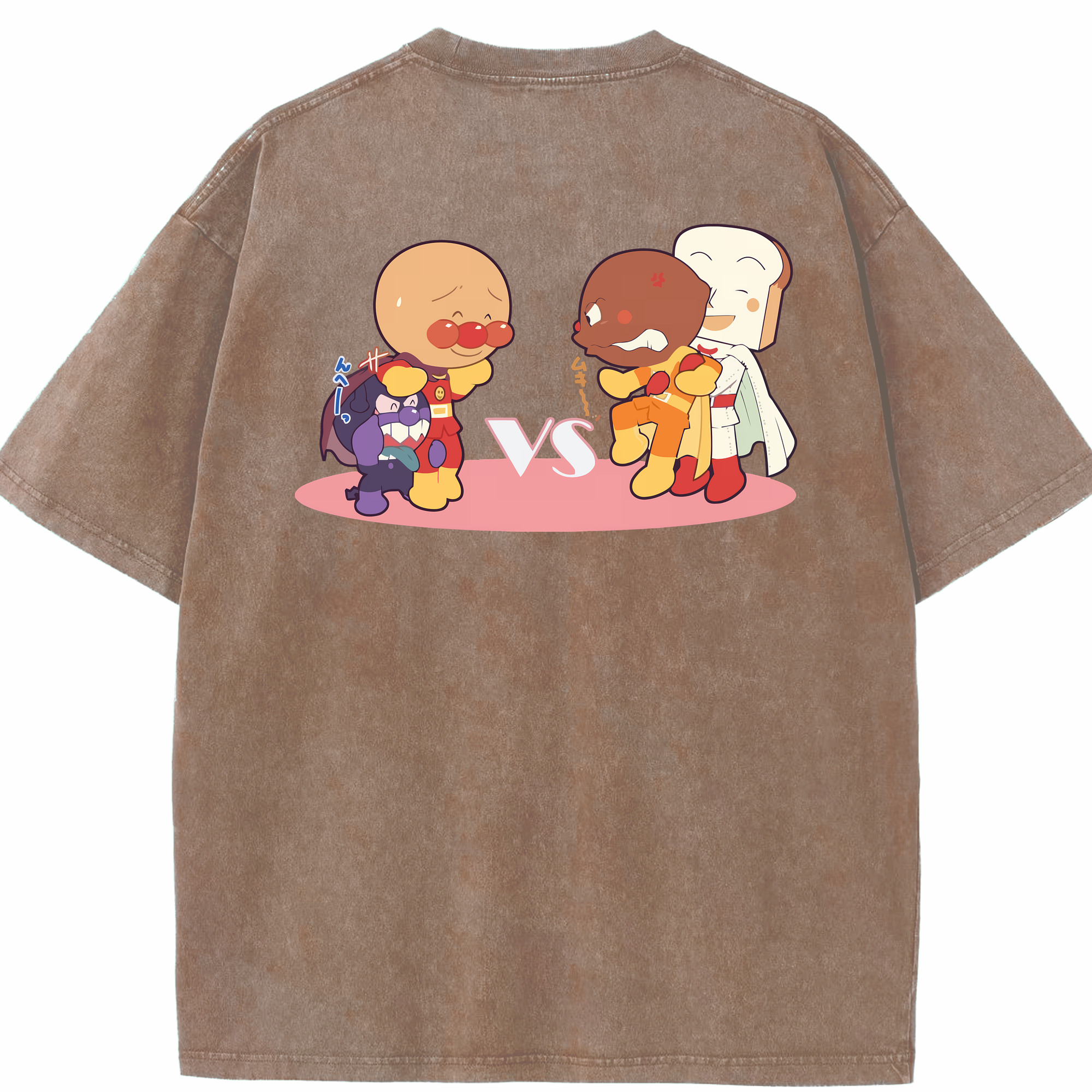 （画像用） アンパンマン Anpanman 綿100% ヴィンテージ風 半袖Tシャツ（背面プリント）