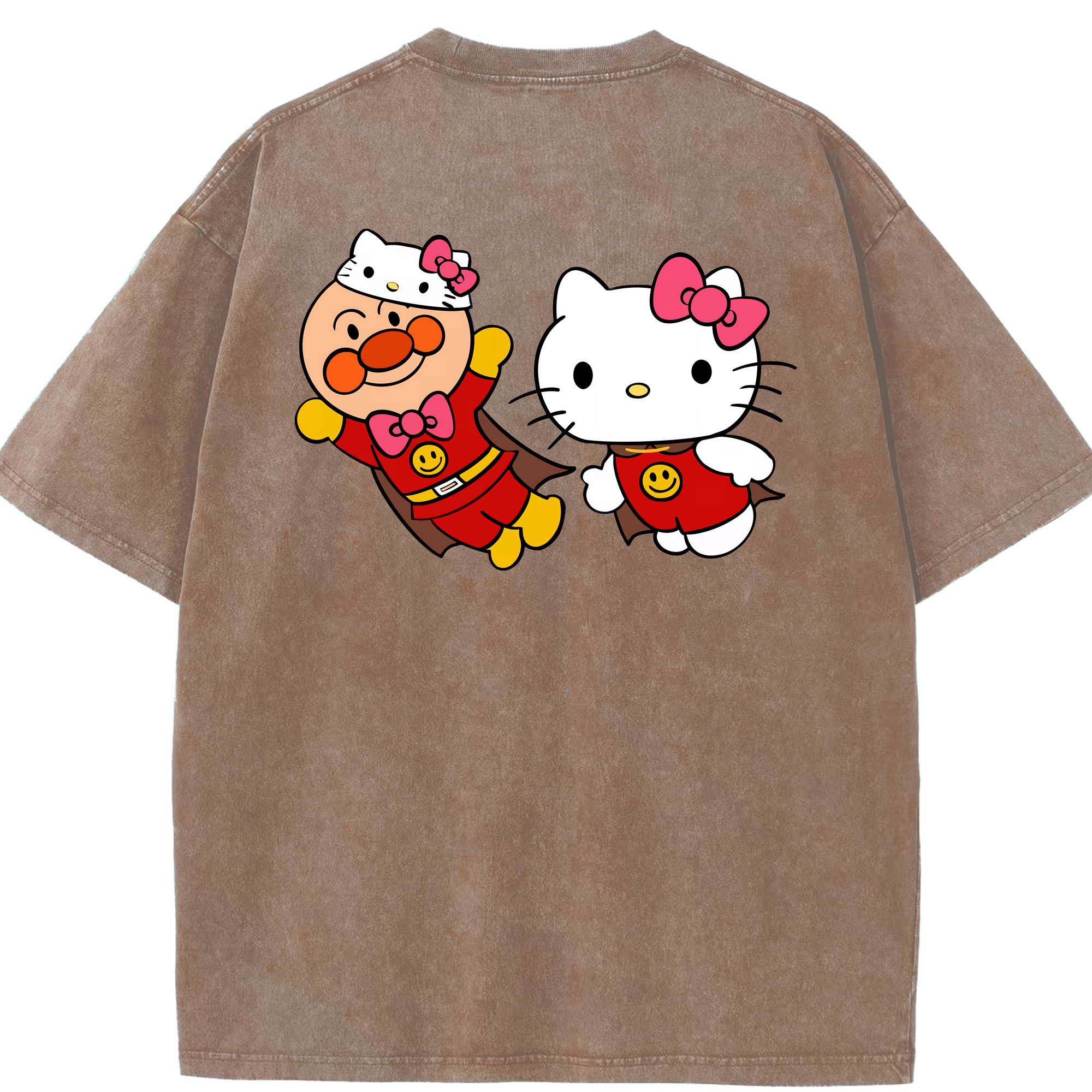 （画像用） アンパンマン Anpanman 綿100% ヴィンテージ風 半袖Tシャツ（背面プリント）