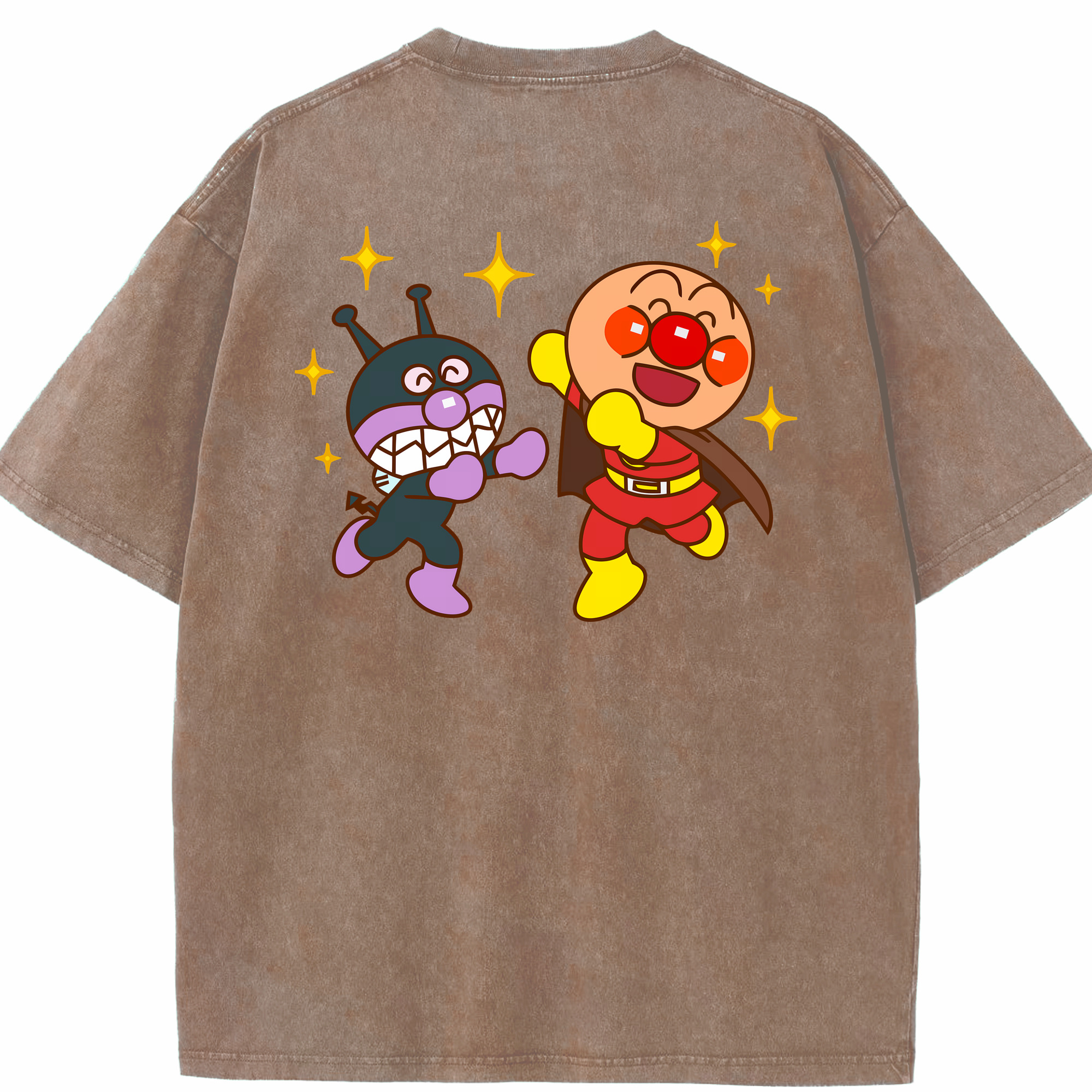 （画像用） アンパンマン Anpanman 綿100% ヴィンテージ風 半袖Tシャツ（背面プリント）