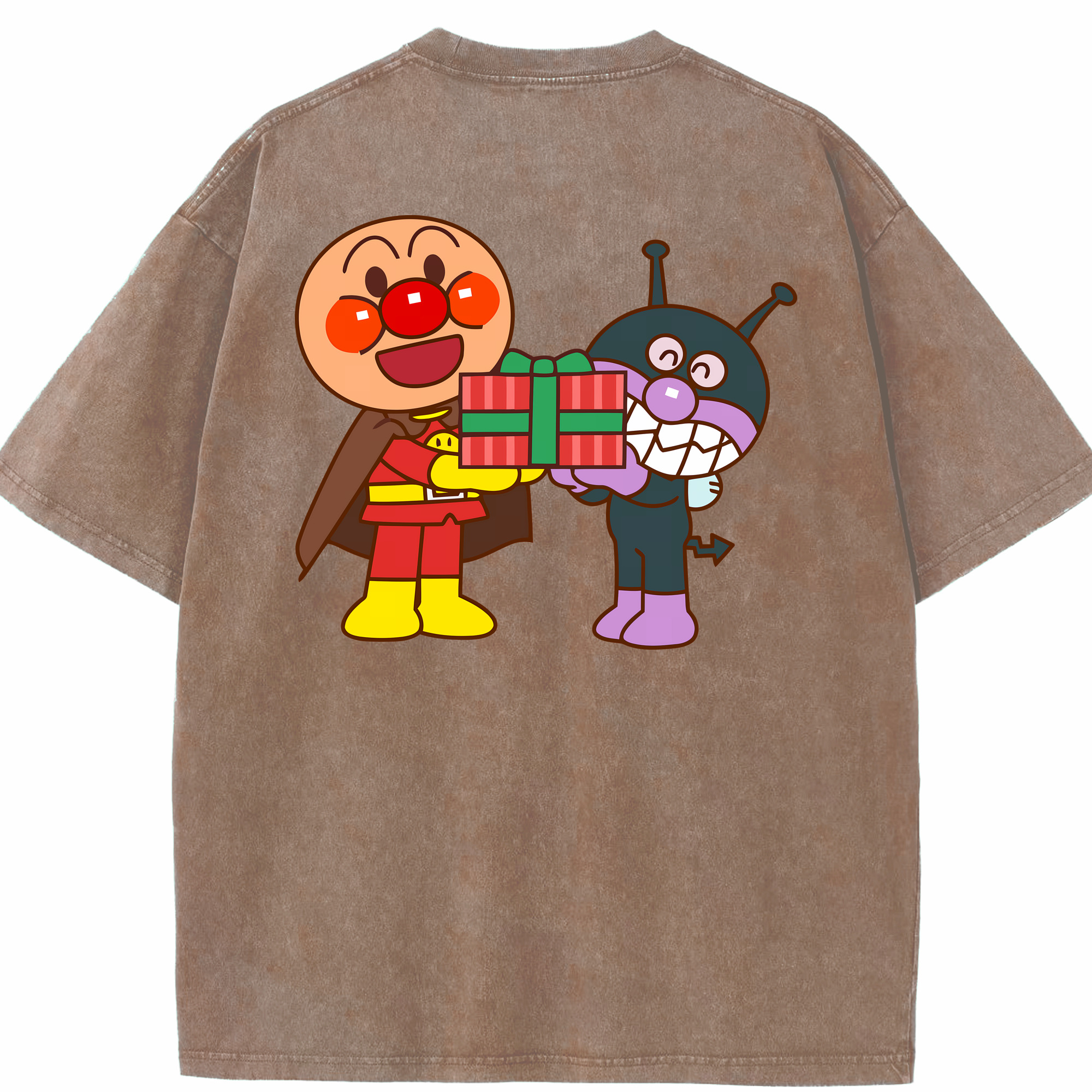 （画像用） アンパンマン Anpanman 綿100% ヴィンテージ風 半袖Tシャツ（背面プリント）