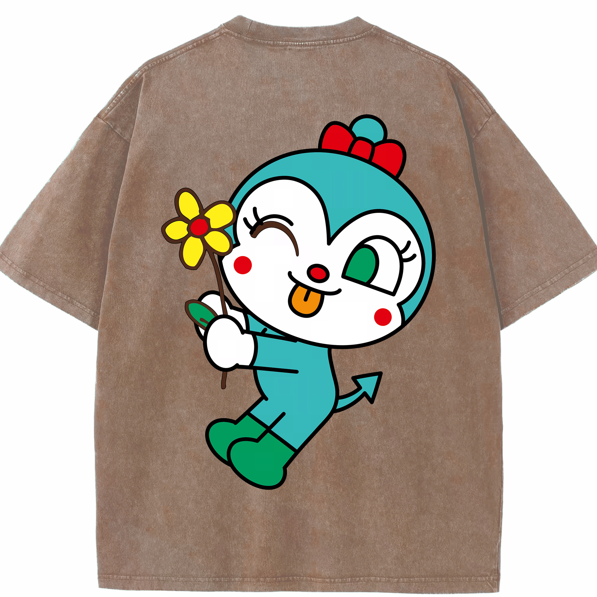 （画像用） アンパンマン Anpanman 綿100% ヴィンテージ風 半袖Tシャツ（背面プリント）