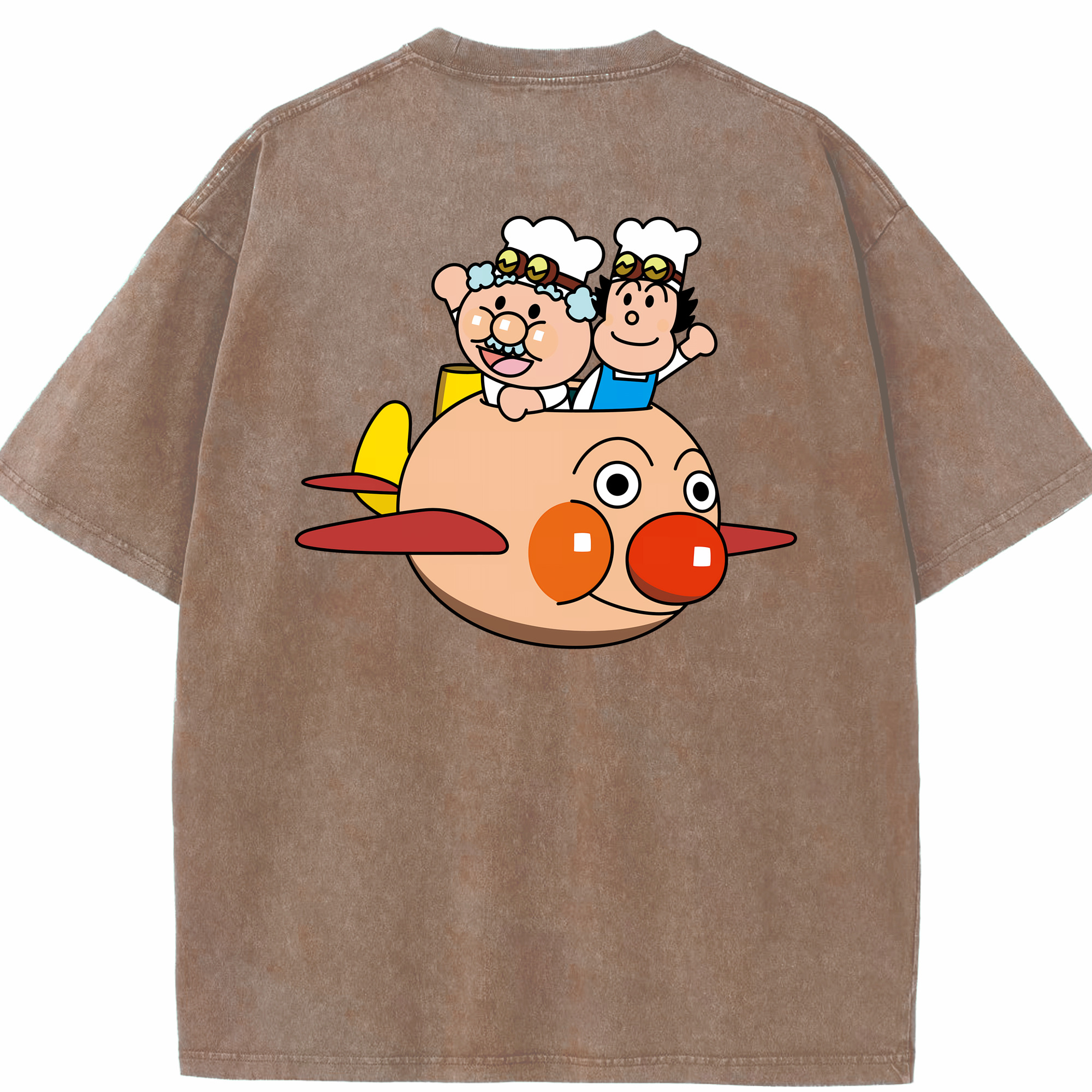 （画像用） アンパンマン Anpanman 綿100% ヴィンテージ風 半袖Tシャツ（背面プリント）
