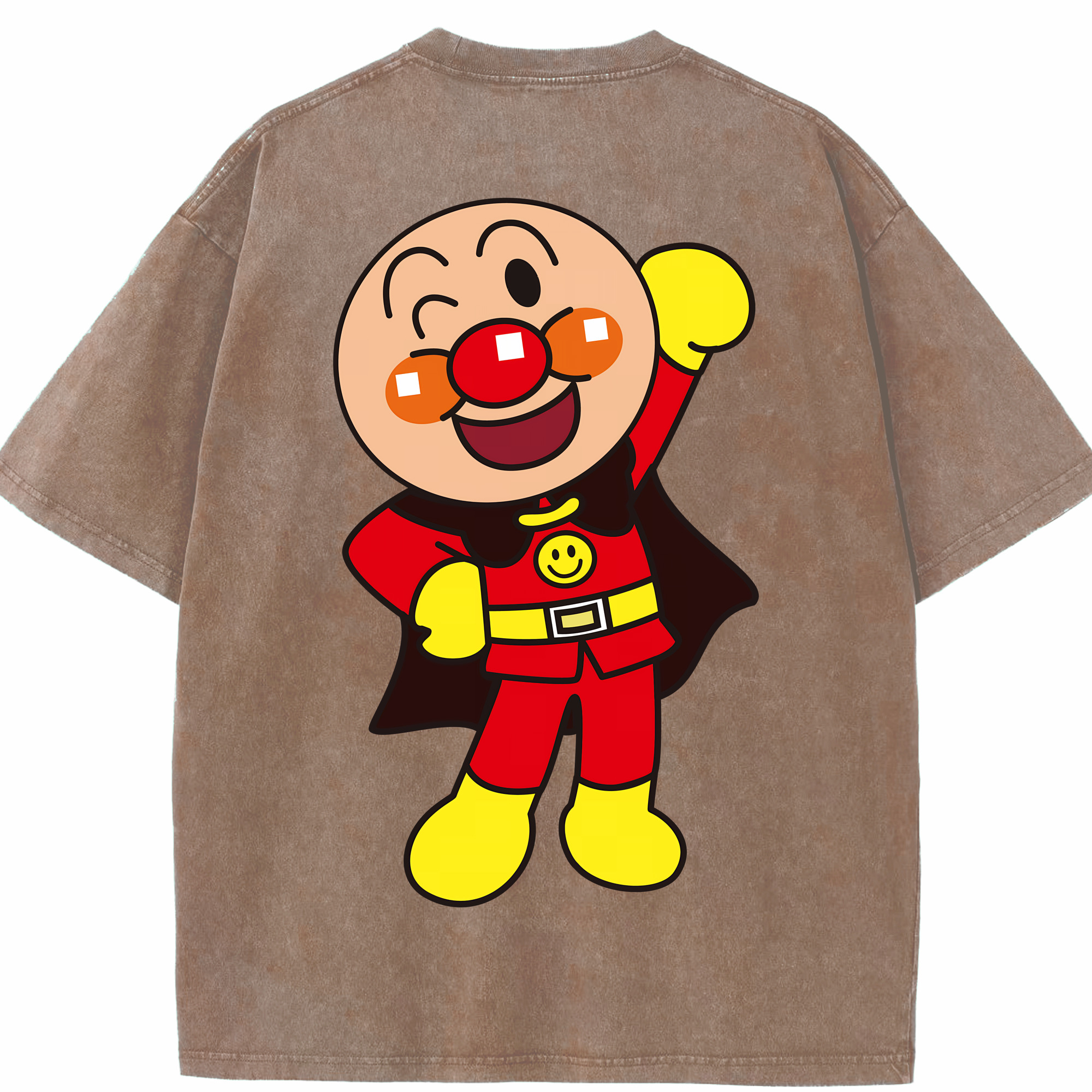 （画像用） アンパンマン Anpanman 綿100% ヴィンテージ風 半袖Tシャツ（背面プリント）