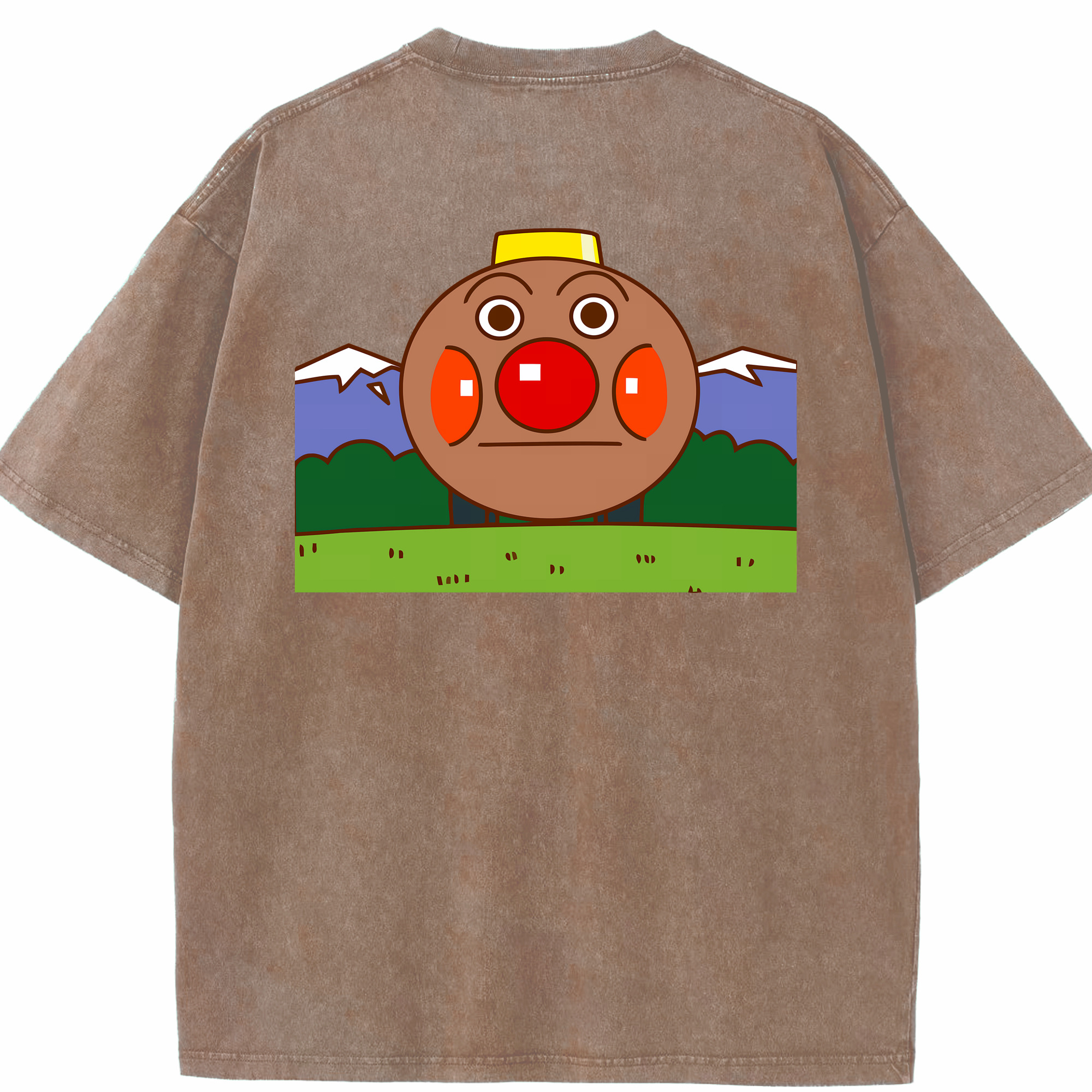 （画像用） アンパンマン Anpanman 綿100% ヴィンテージ風 半袖Tシャツ（背面プリント）