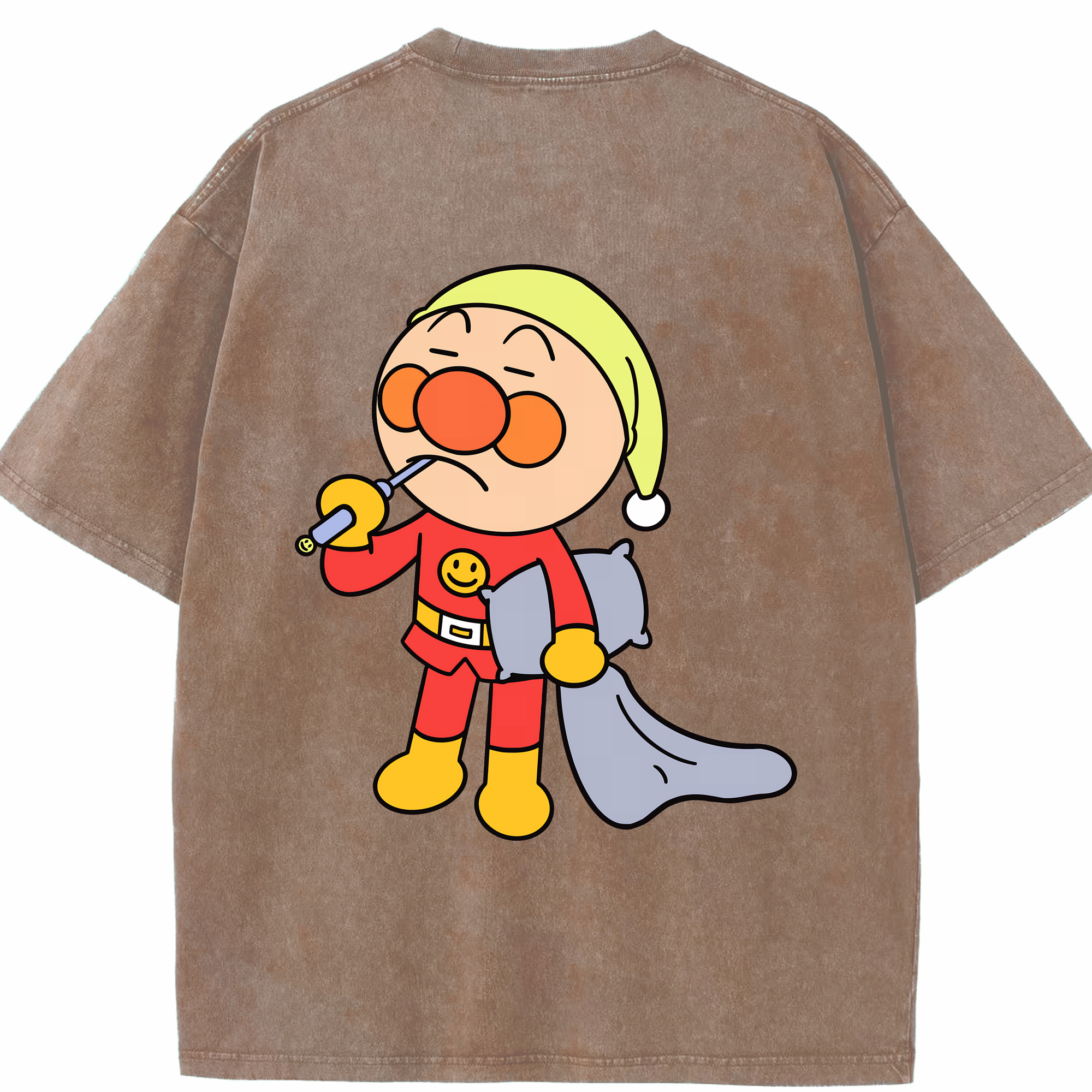 （画像用） アンパンマン Anpanman 綿100% ヴィンテージ風 半袖Tシャツ（背面プリント）