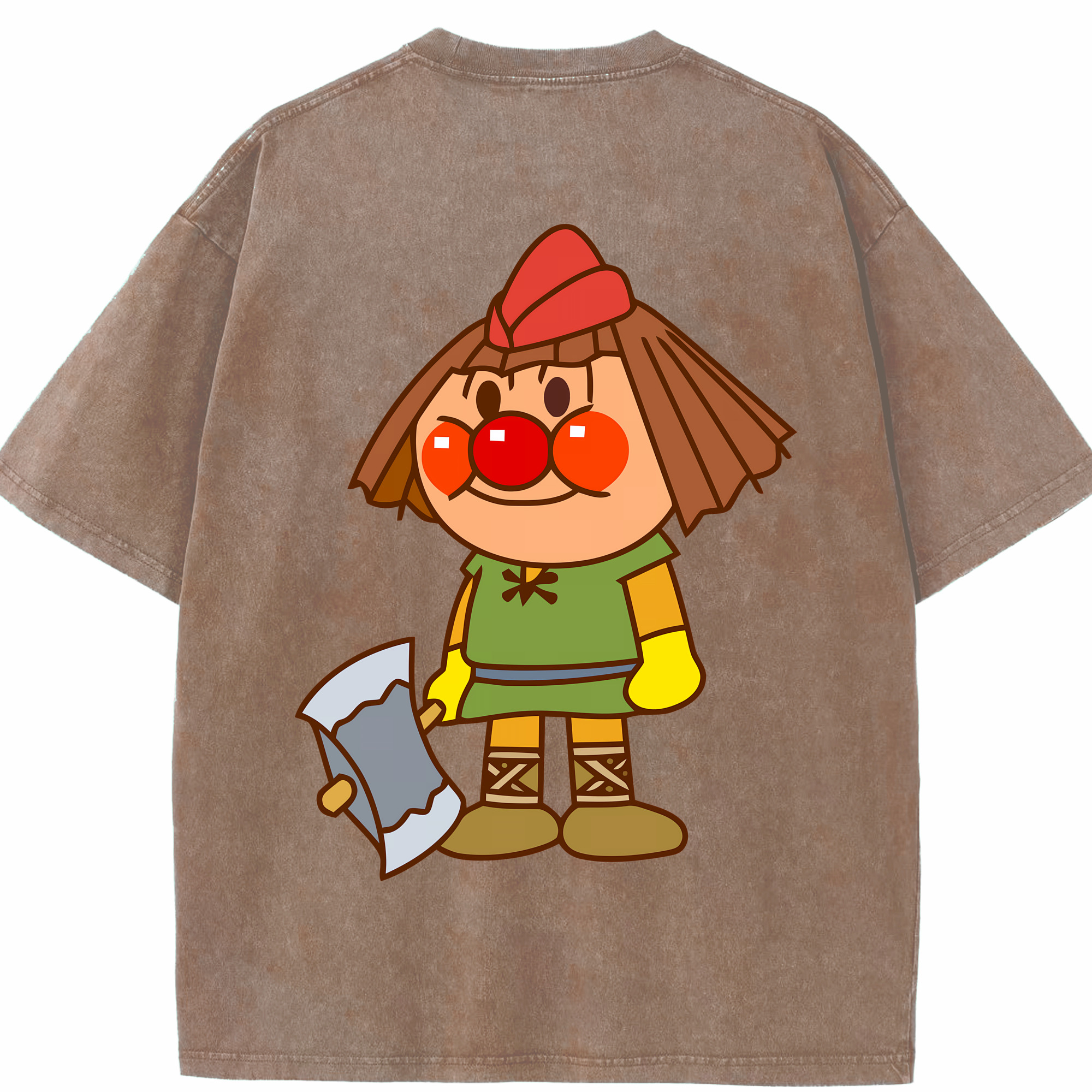 （画像用） アンパンマン Anpanman 綿100% ヴィンテージ風 半袖Tシャツ（背面プリント）
