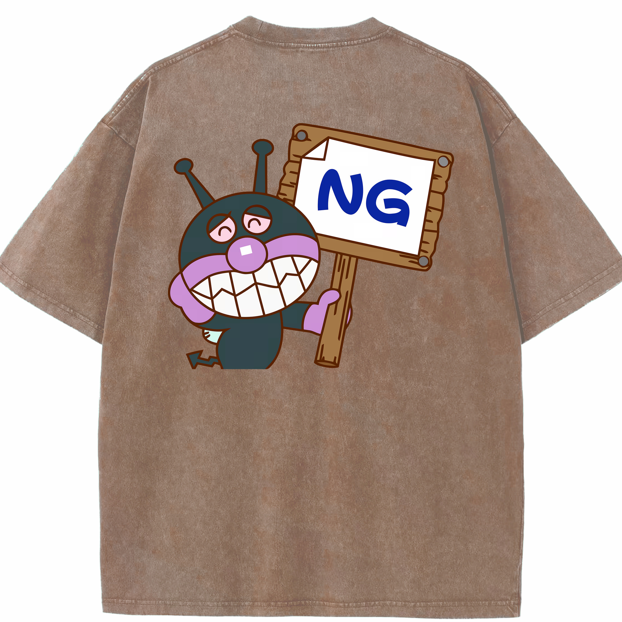 （画像用） アンパンマン Anpanman 綿100% ヴィンテージ風 半袖Tシャツ（背面プリント）
