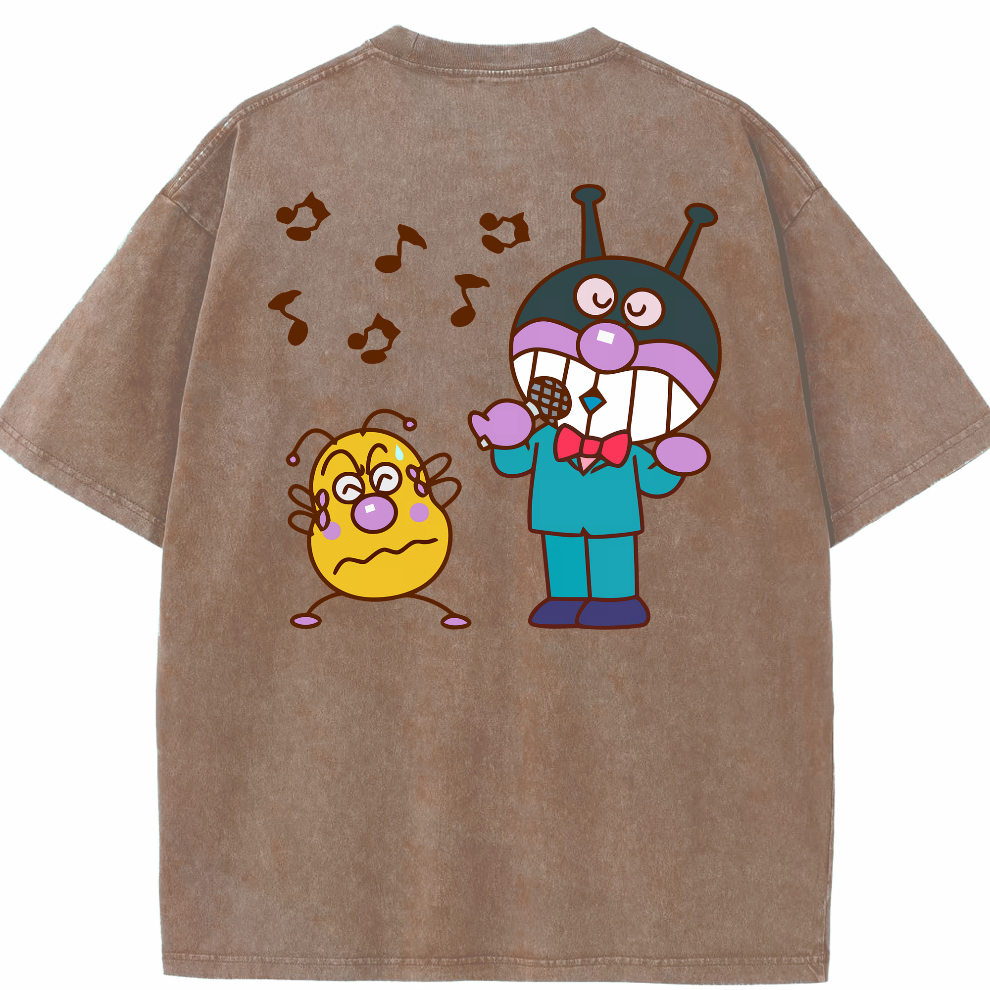 （画像用） アンパンマン Anpanman 綿100% ヴィンテージ風 半袖Tシャツ（背面プリント）