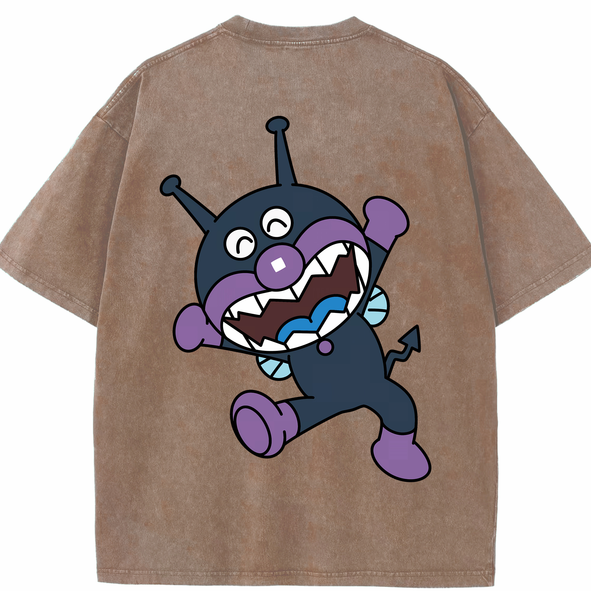 （画像用） アンパンマン Anpanman 綿100% ヴィンテージ風 半袖Tシャツ（背面プリント）