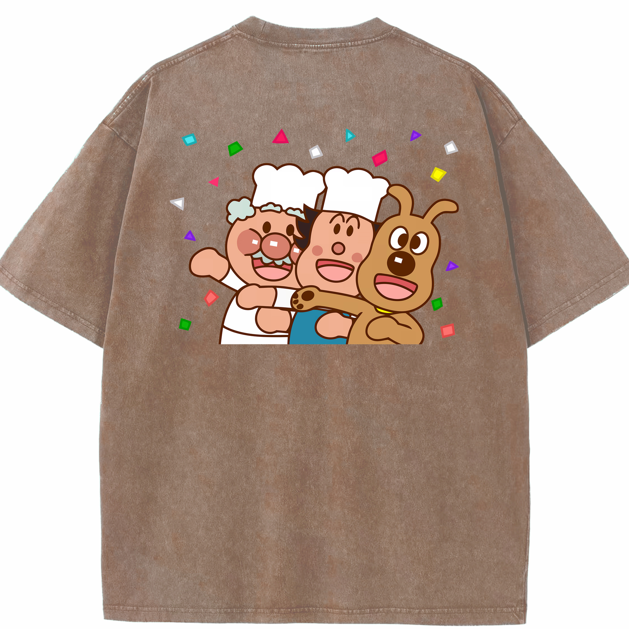 （画像用） アンパンマン Anpanman 綿100% ヴィンテージ風 半袖Tシャツ（背面プリント）