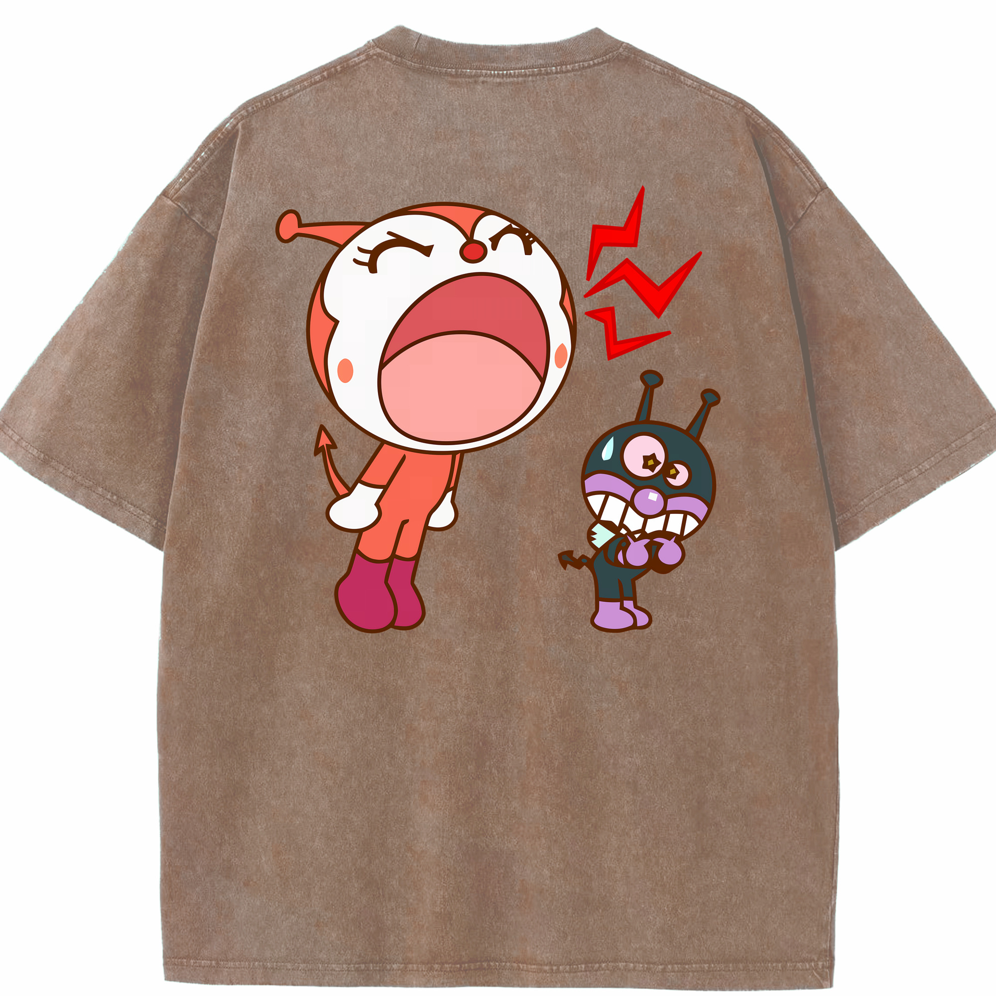 （画像用） アンパンマン Anpanman 綿100% ヴィンテージ風 半袖Tシャツ（背面プリント）