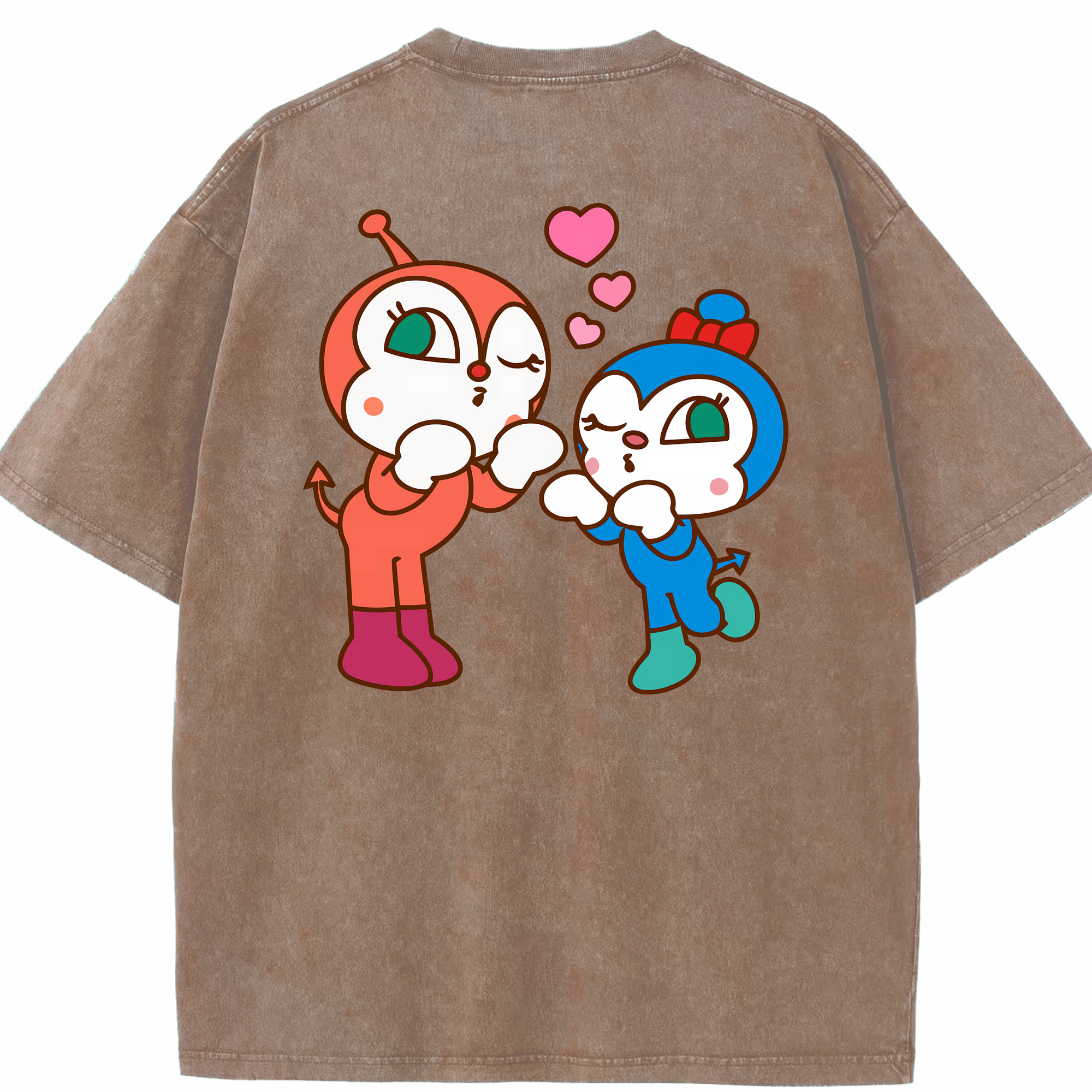 （画像用） アンパンマン Anpanman 綿100% ヴィンテージ風 半袖Tシャツ（背面プリント）
