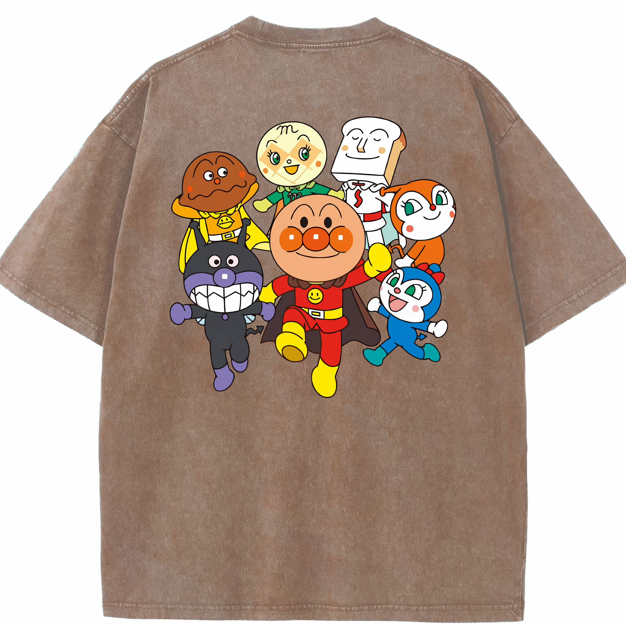 （画像用） アンパンマン Anpanman 綿100% ヴィンテージ風 半袖Tシャツ（背面プリント）