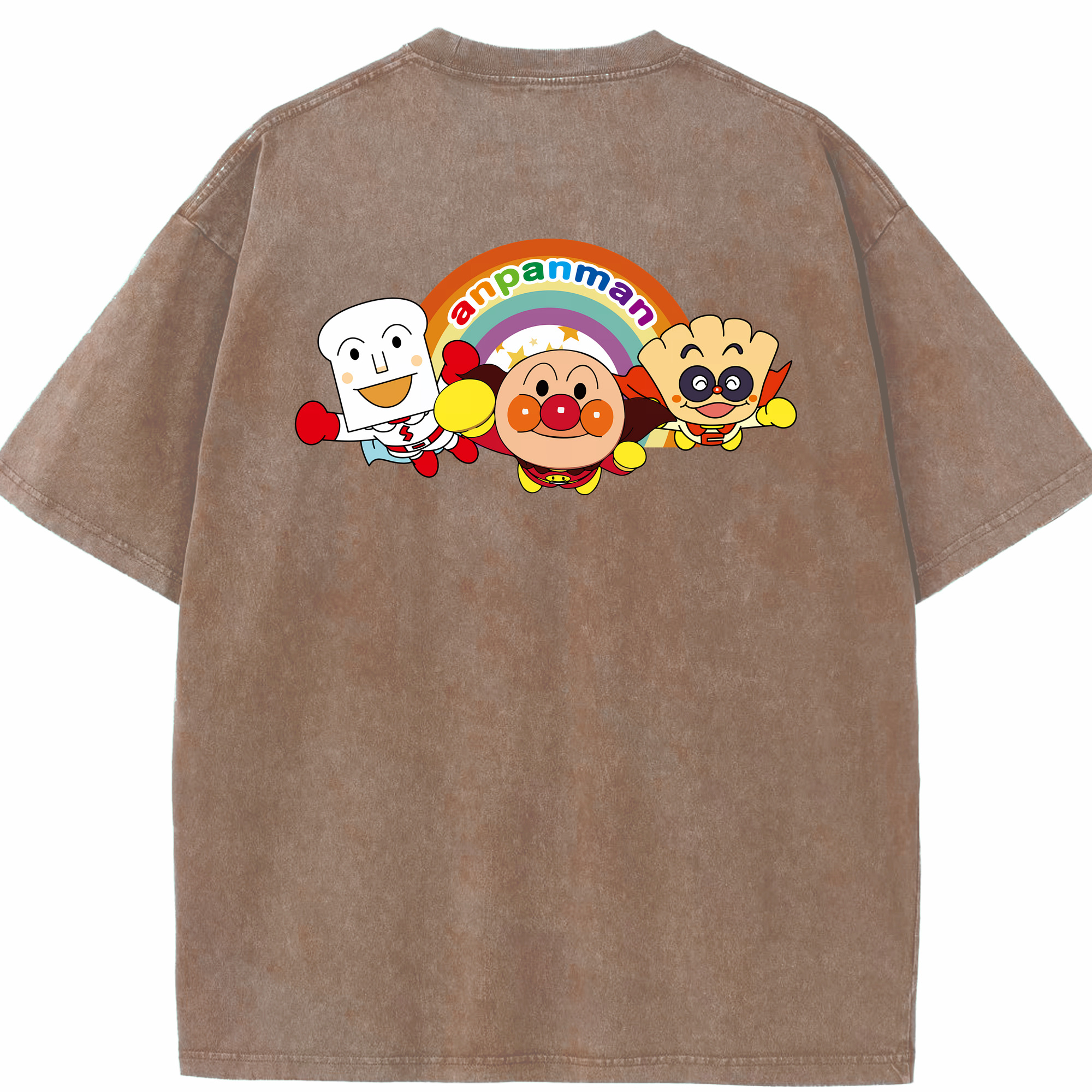 （画像用） アンパンマン Anpanman 綿100% ヴィンテージ風 半袖Tシャツ（背面プリント）