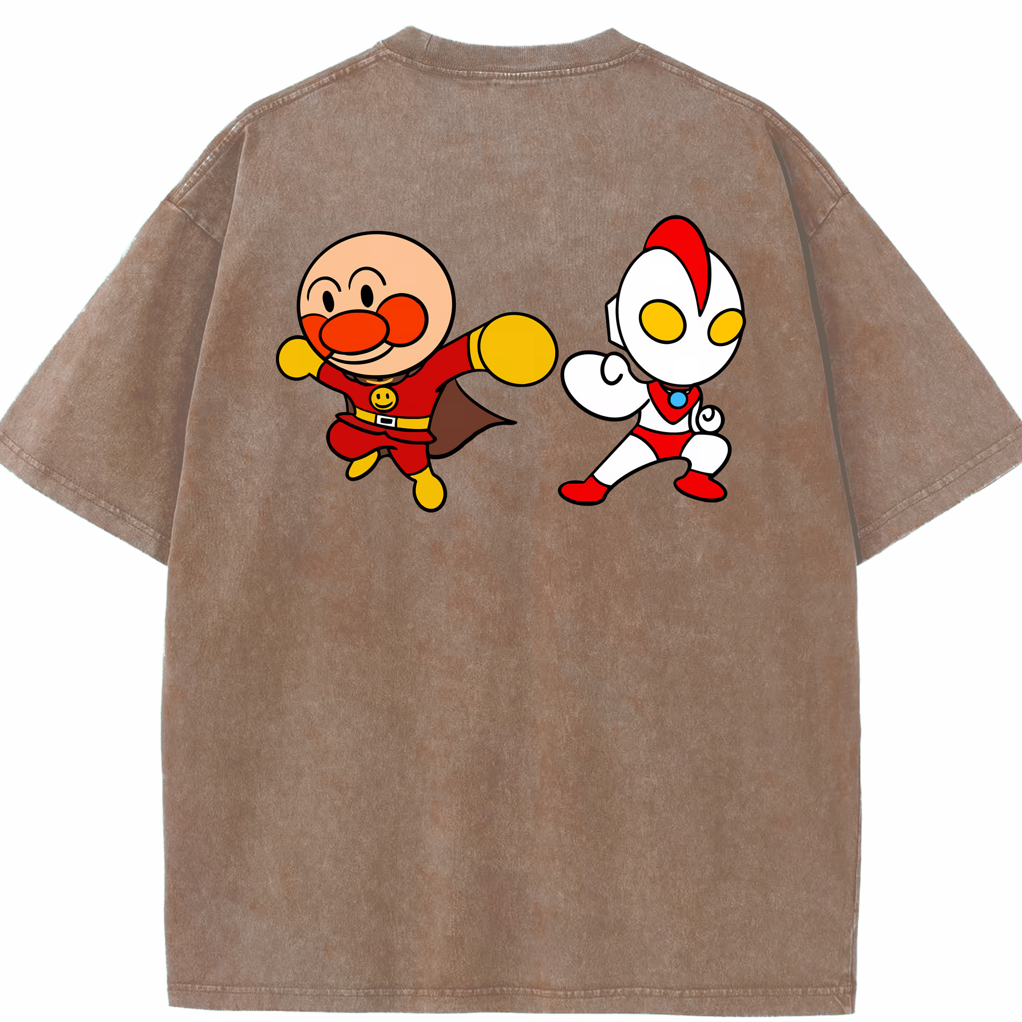 （画像用） アンパンマン Anpanman 綿100% ヴィンテージ風 半袖Tシャツ（背面プリント）
