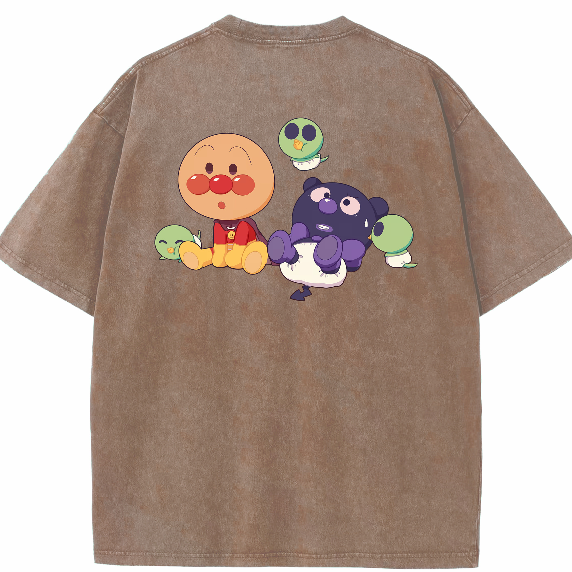 （画像用） アンパンマン Anpanman 綿100% ヴィンテージ風 半袖Tシャツ（背面プリント）