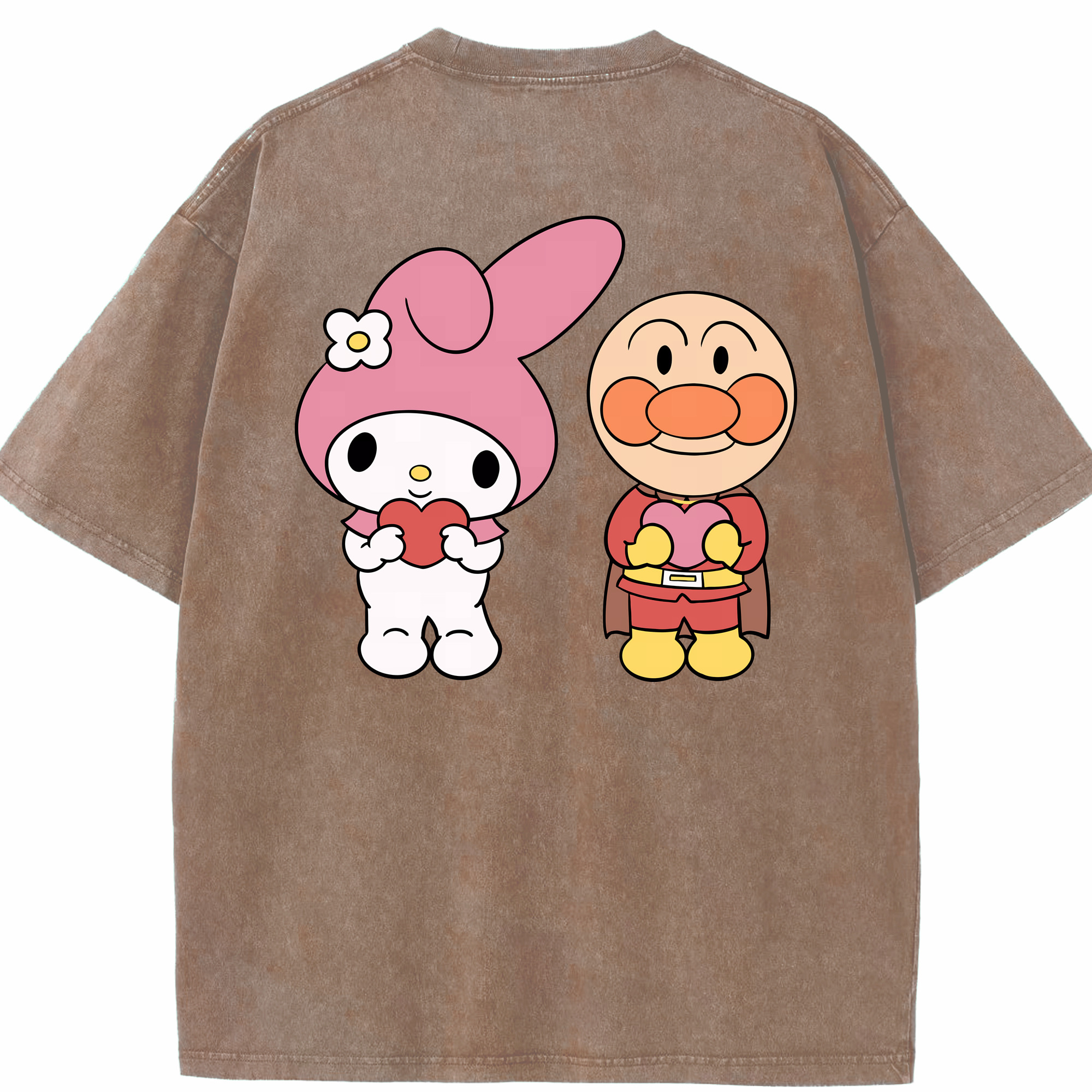 （画像用） アンパンマン Anpanman 綿100% ヴィンテージ風 半袖Tシャツ（背面プリント）