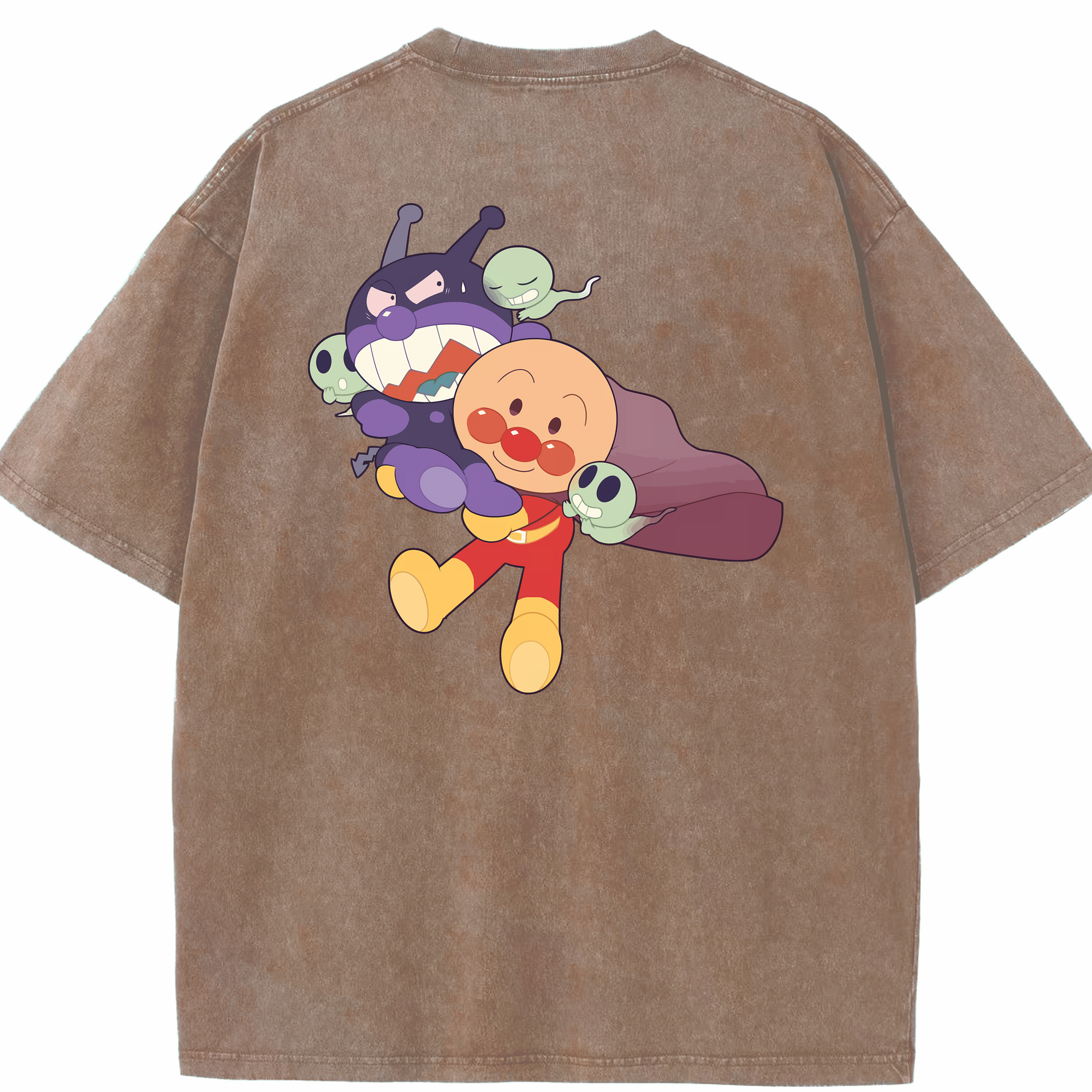 （画像用） アンパンマン Anpanman 綿100% ヴィンテージ風 半袖Tシャツ（背面プリント）