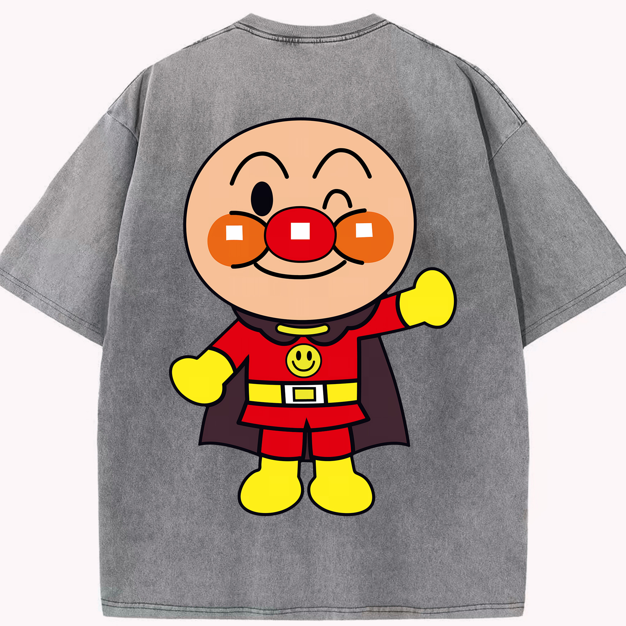 （画像用） アンパンマン Anpanman 綿100% ヴィンテージ風 半袖Tシャツ（背面プリント）