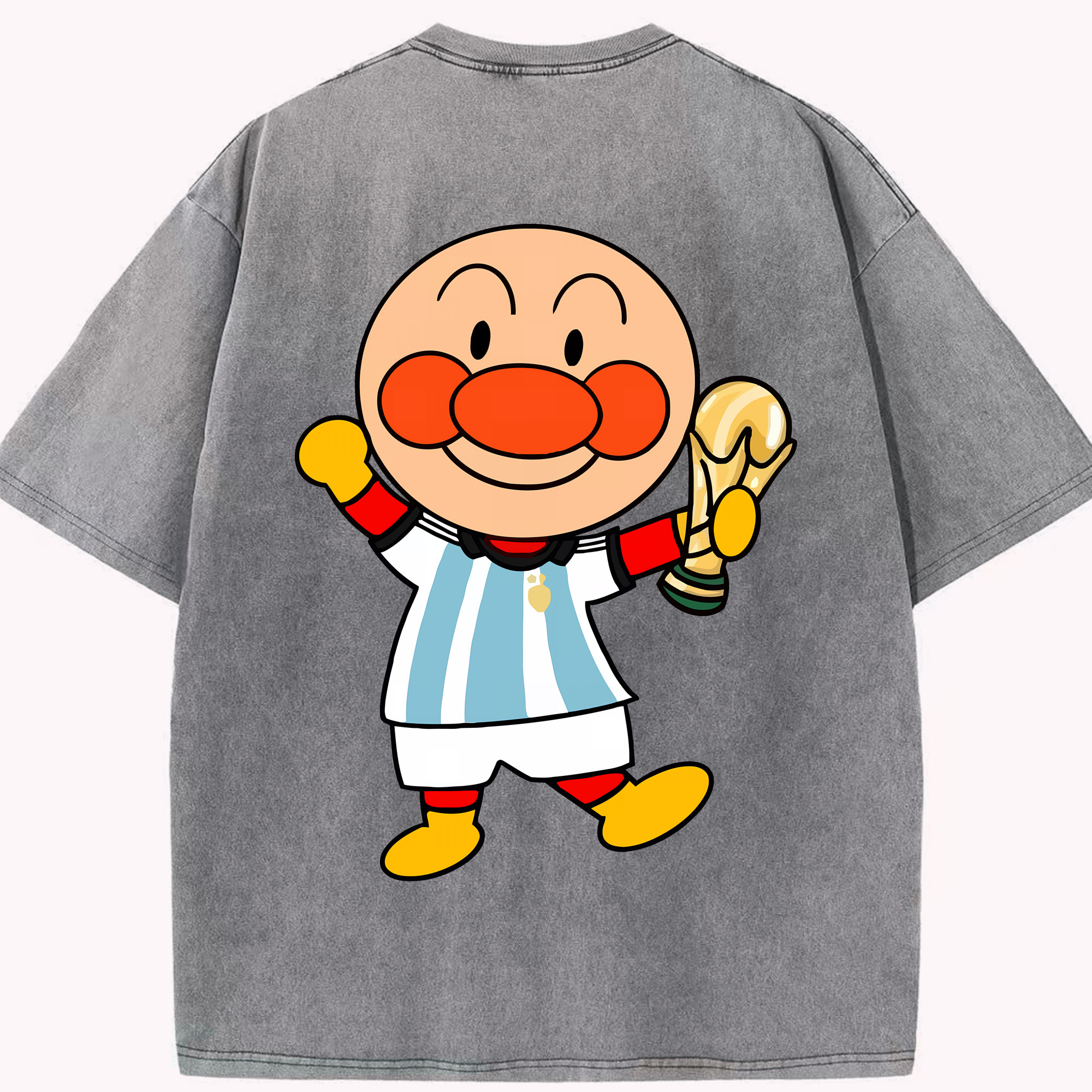（画像用） アンパンマン Anpanman 綿100% ヴィンテージ風 半袖Tシャツ（背面プリント）