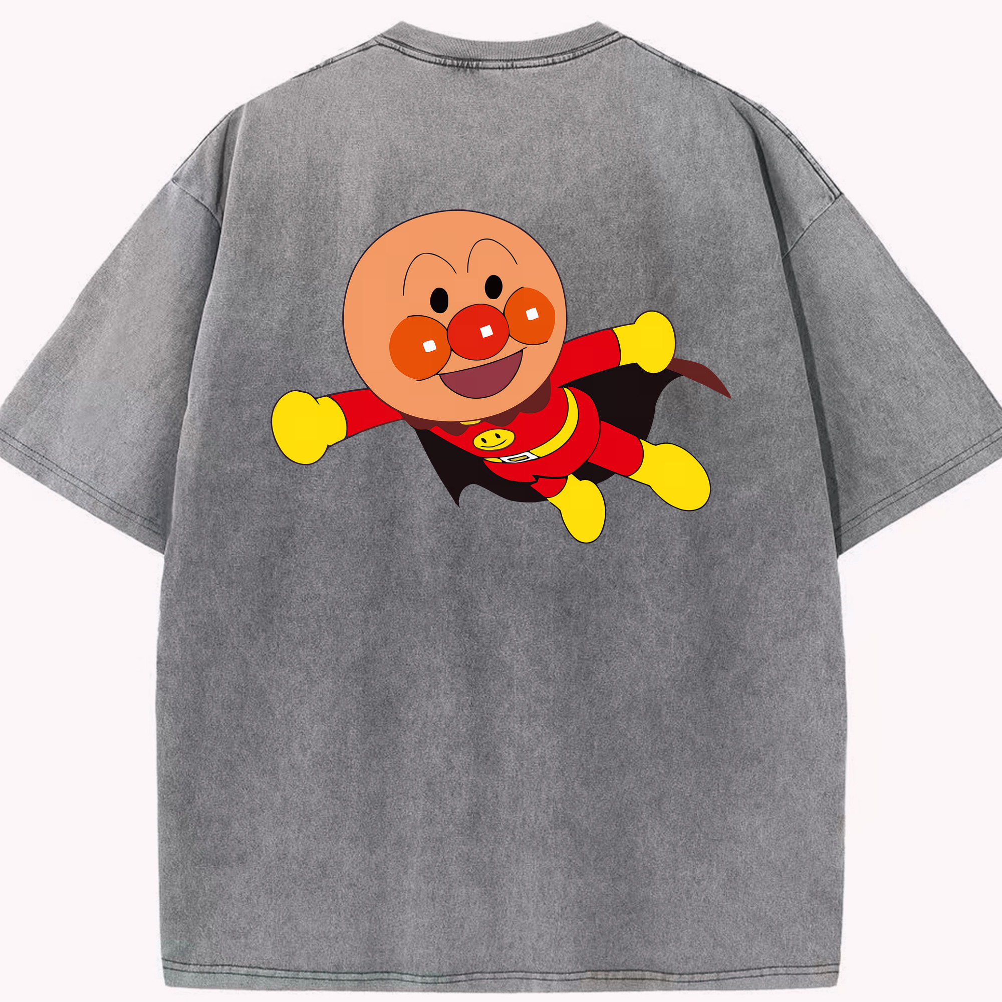 （画像用） アンパンマン Anpanman 綿100% ヴィンテージ風 半袖Tシャツ（背面プリント）