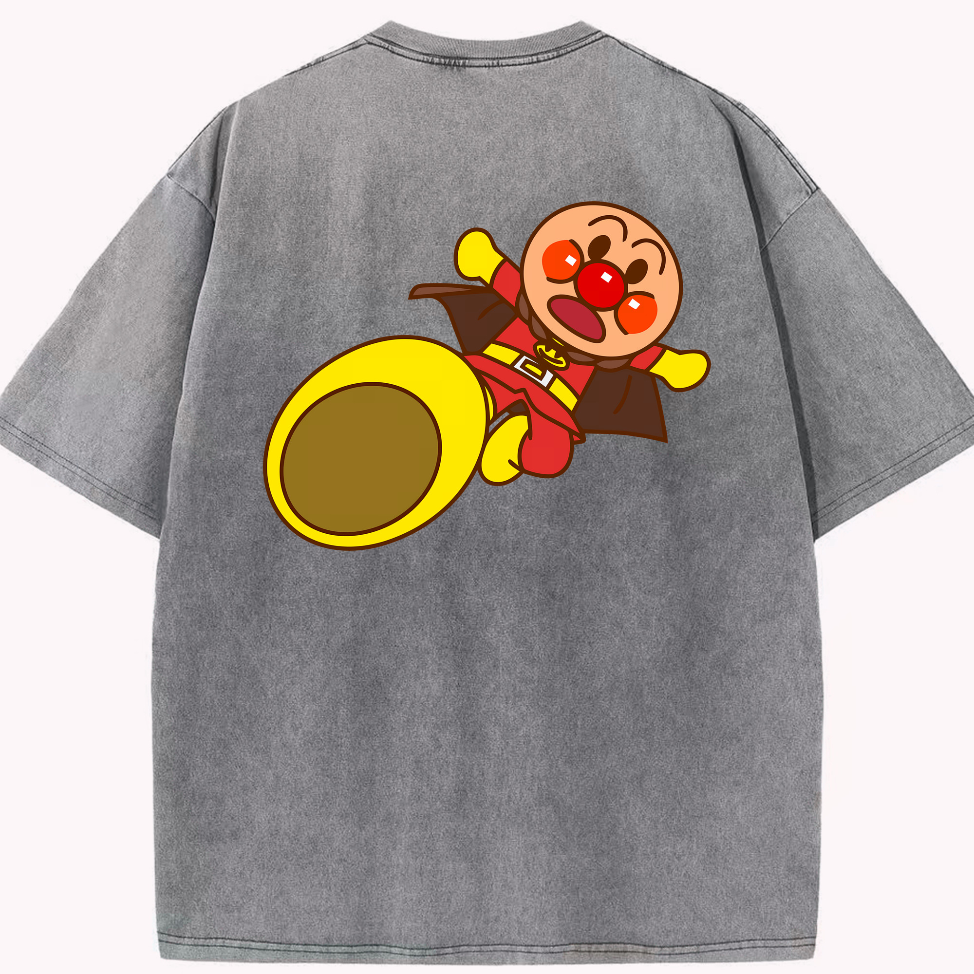 （画像用） アンパンマン Anpanman 綿100% ヴィンテージ風 半袖Tシャツ（背面プリント）
