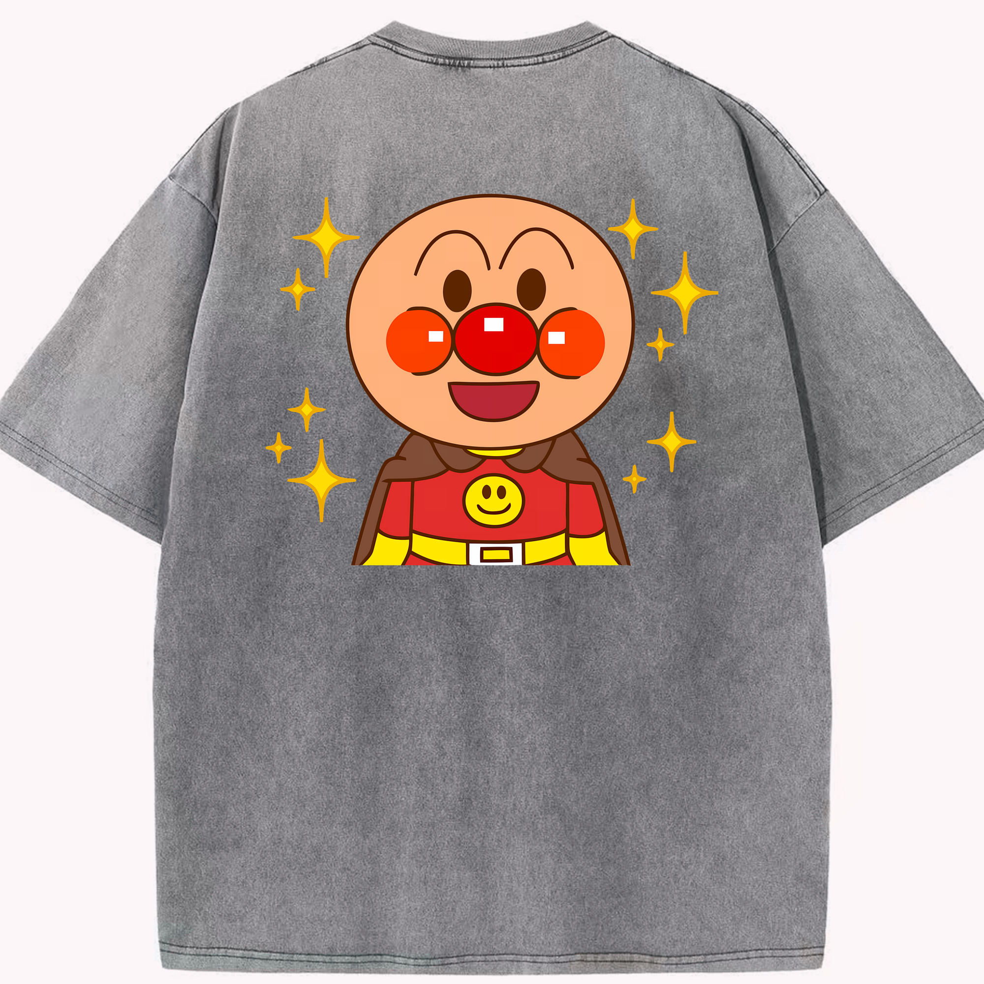 （画像用） アンパンマン Anpanman 綿100% ヴィンテージ風 半袖Tシャツ（背面プリント）