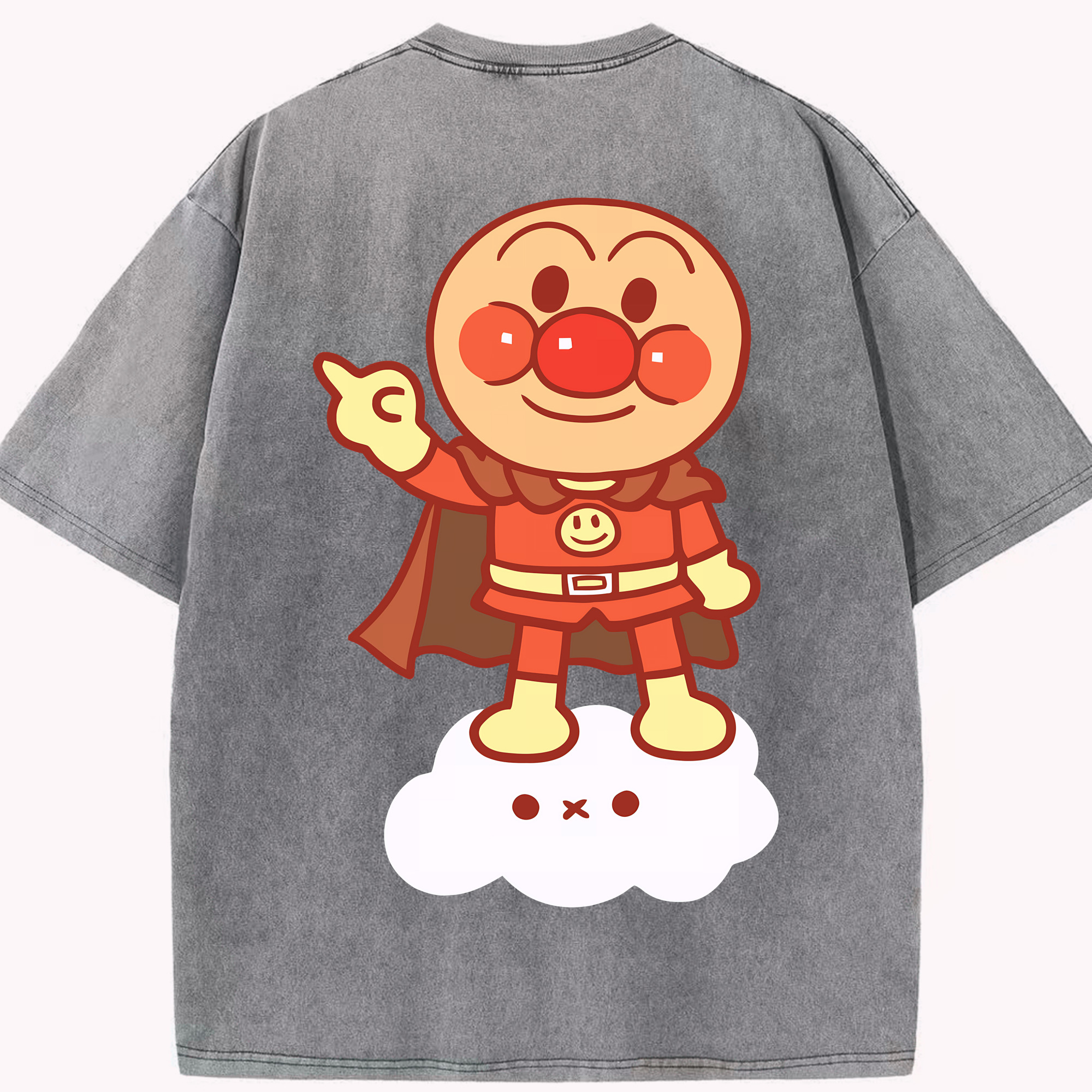 （画像用） アンパンマン Anpanman 綿100% ヴィンテージ風 半袖Tシャツ（背面プリント）