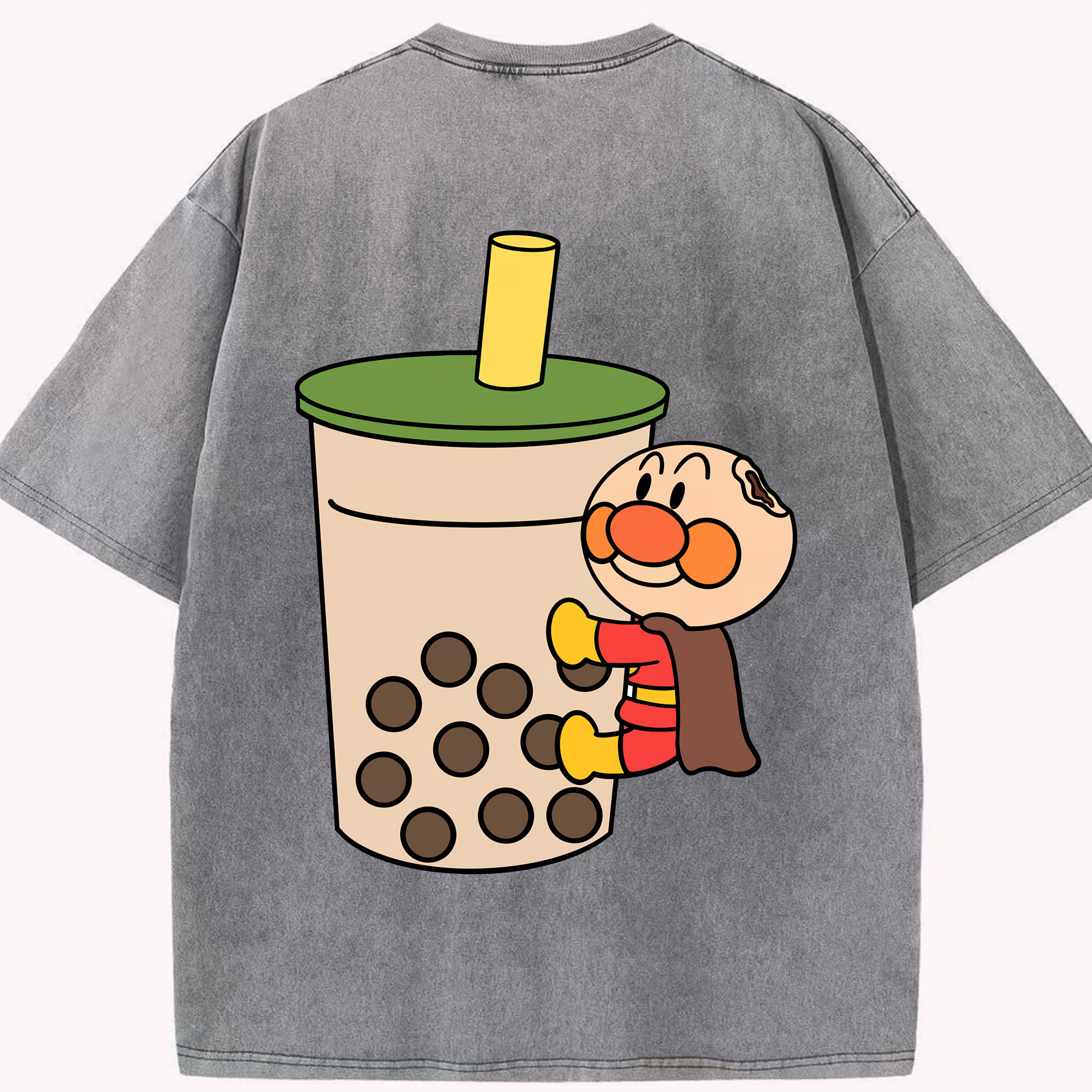 （画像用） アンパンマン Anpanman 綿100% ヴィンテージ風 半袖Tシャツ（背面プリント）