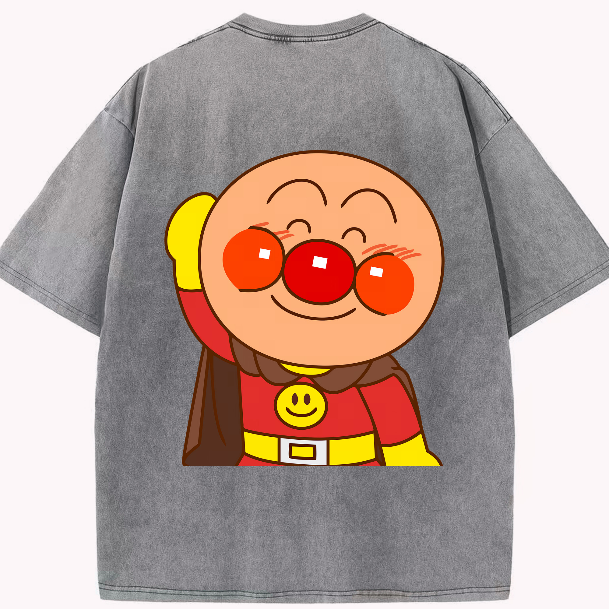 （画像用） アンパンマン Anpanman 綿100% ヴィンテージ風 半袖Tシャツ（背面プリント）
