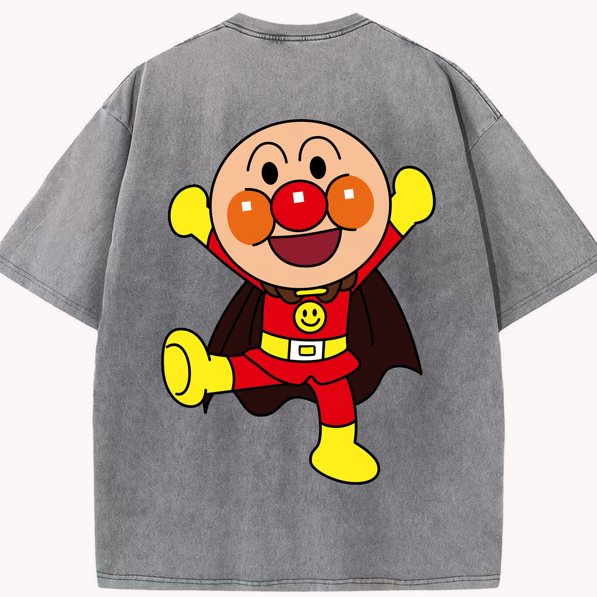 （画像用） アンパンマン Anpanman 綿100% ヴィンテージ風 半袖Tシャツ（背面プリント）