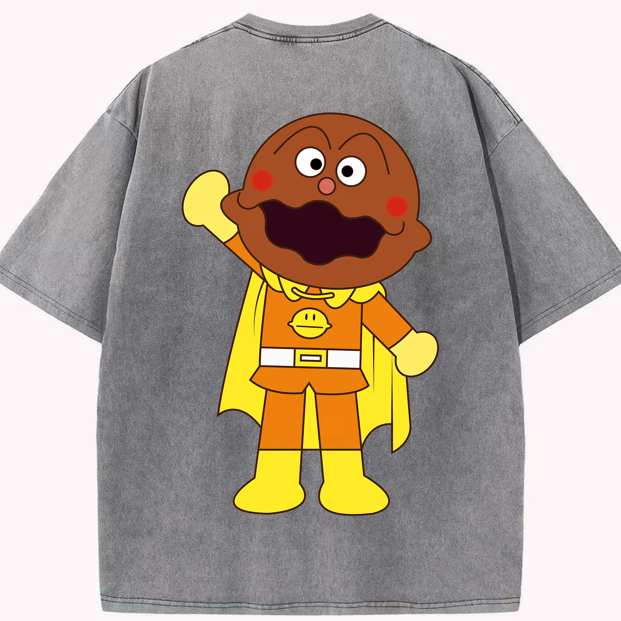 （画像用） アンパンマン Anpanman 綿100% ヴィンテージ風 半袖Tシャツ（背面プリント）