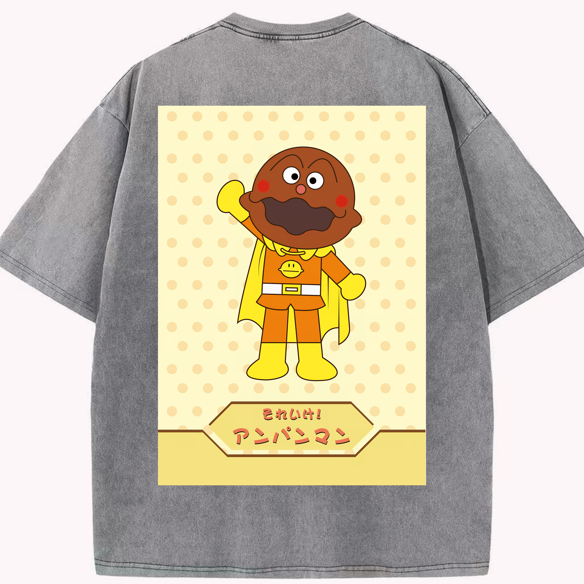 （画像用） アンパンマン Anpanman 綿100% ヴィンテージ風 半袖Tシャツ（背面プリント）