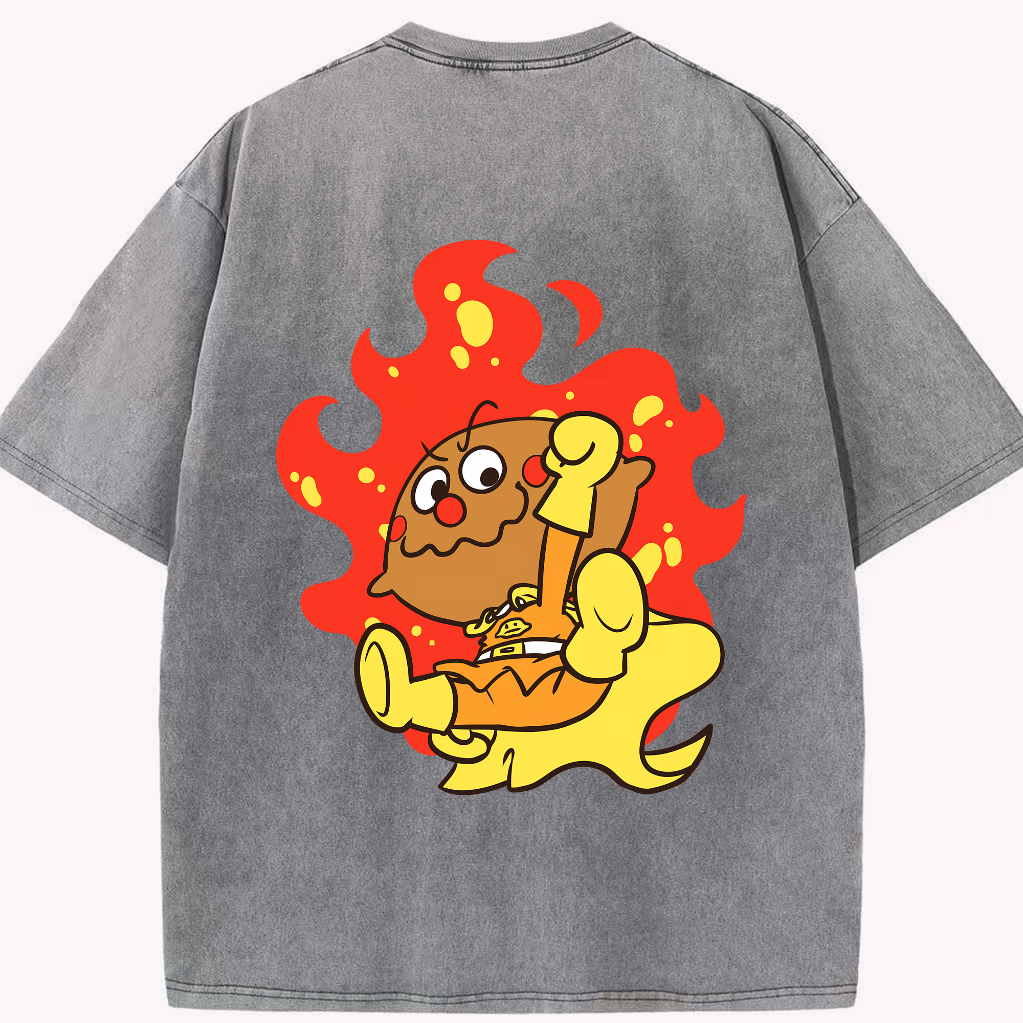 （画像用） アンパンマン Anpanman 綿100% ヴィンテージ風 半袖Tシャツ（背面プリント）