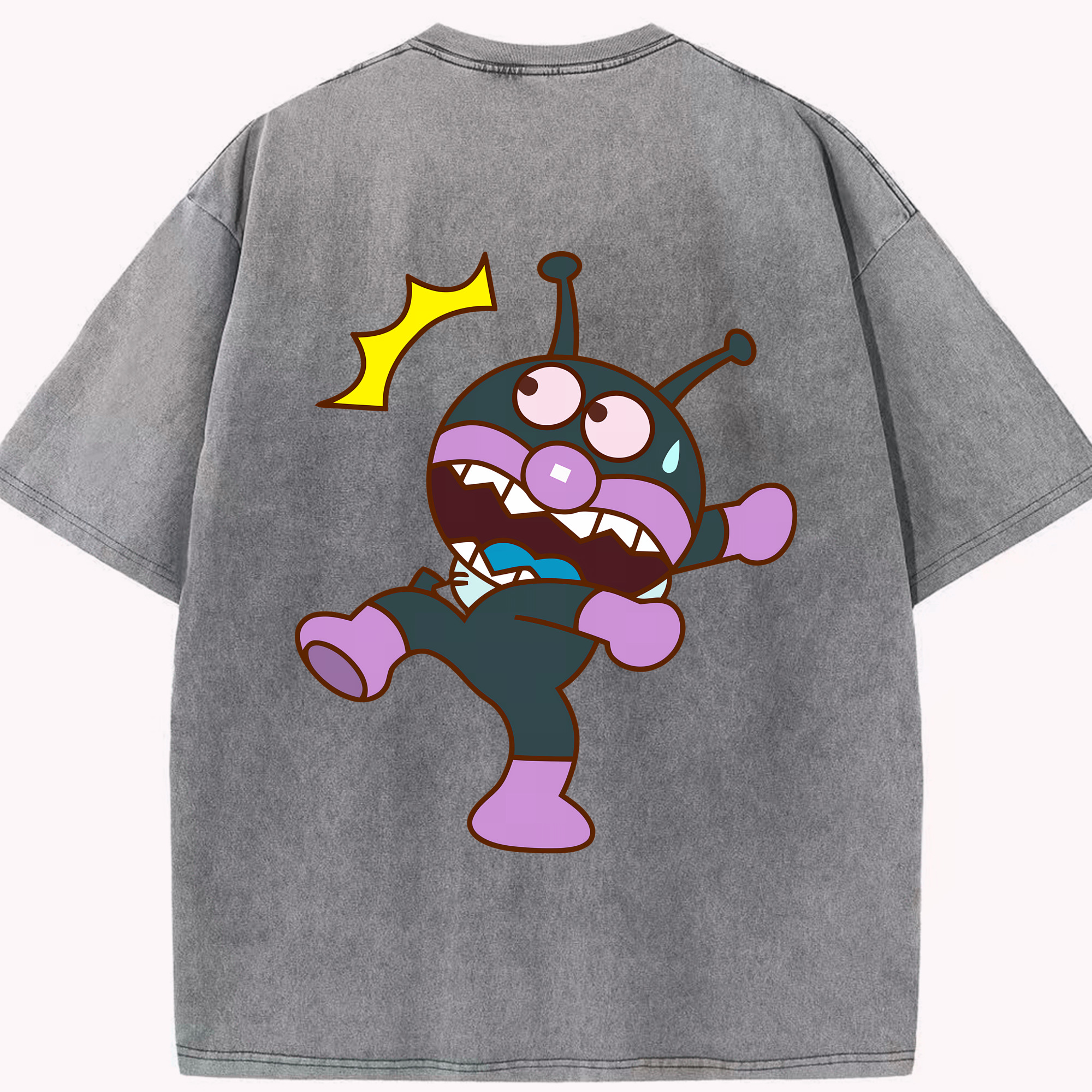 （画像用） アンパンマン Anpanman 綿100% ヴィンテージ風 半袖Tシャツ（背面プリント）