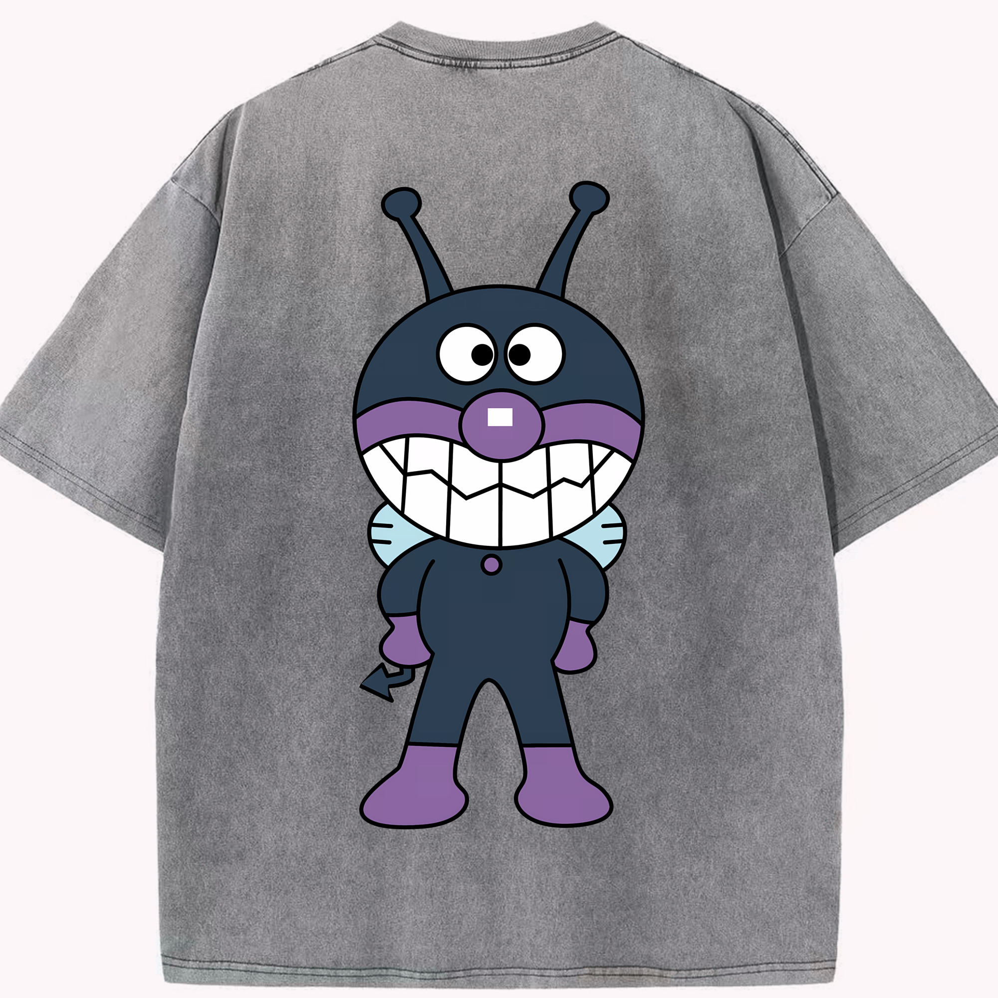 （画像用） アンパンマン Anpanman 綿100% ヴィンテージ風 半袖Tシャツ（背面プリント）