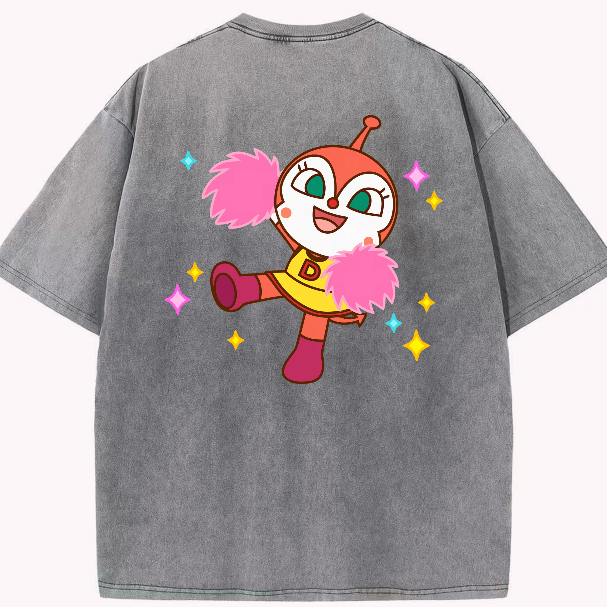 （画像用） アンパンマン Anpanman 綿100% ヴィンテージ風 半袖Tシャツ（背面プリント）