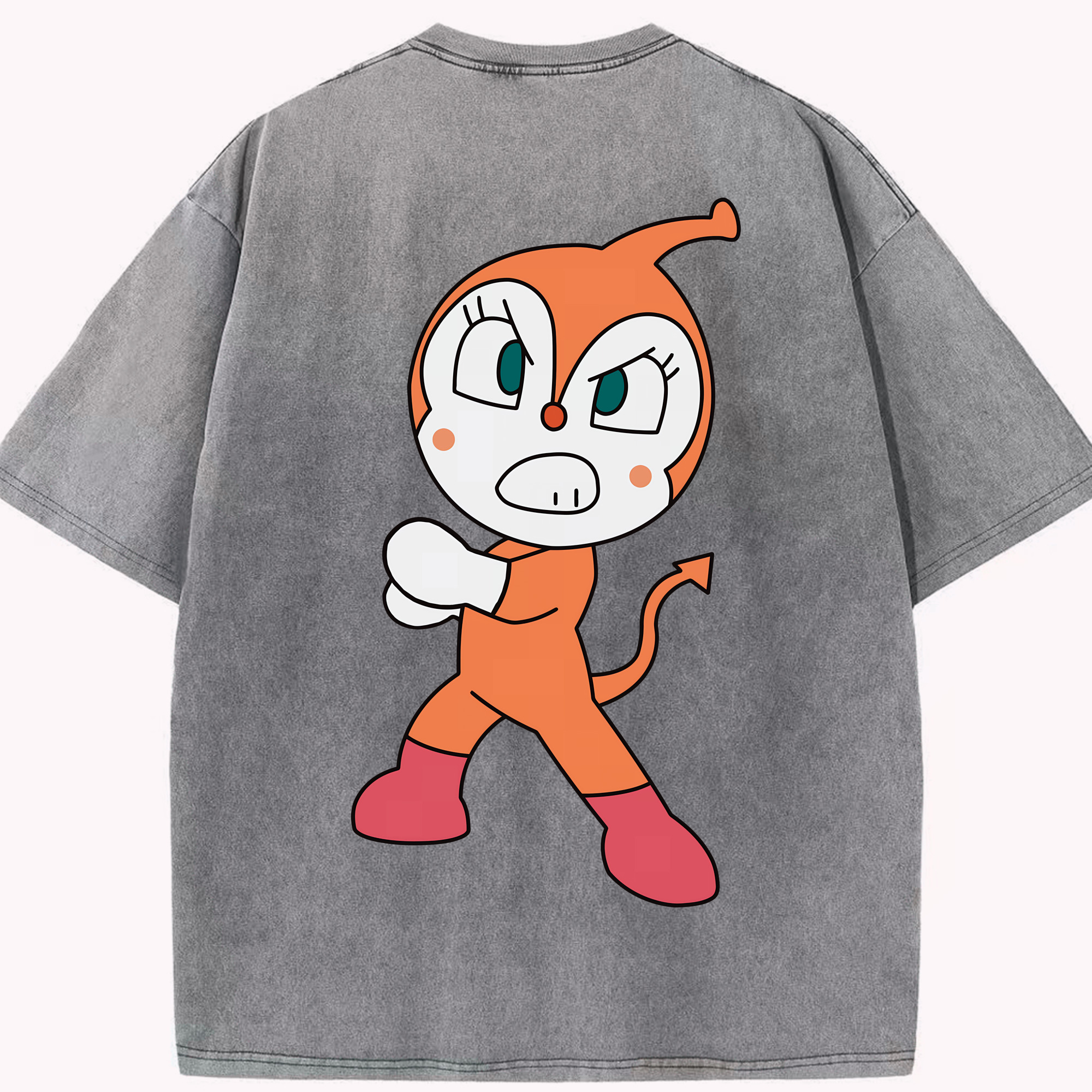 （画像用） アンパンマン Anpanman 綿100% ヴィンテージ風 半袖Tシャツ（背面プリント）