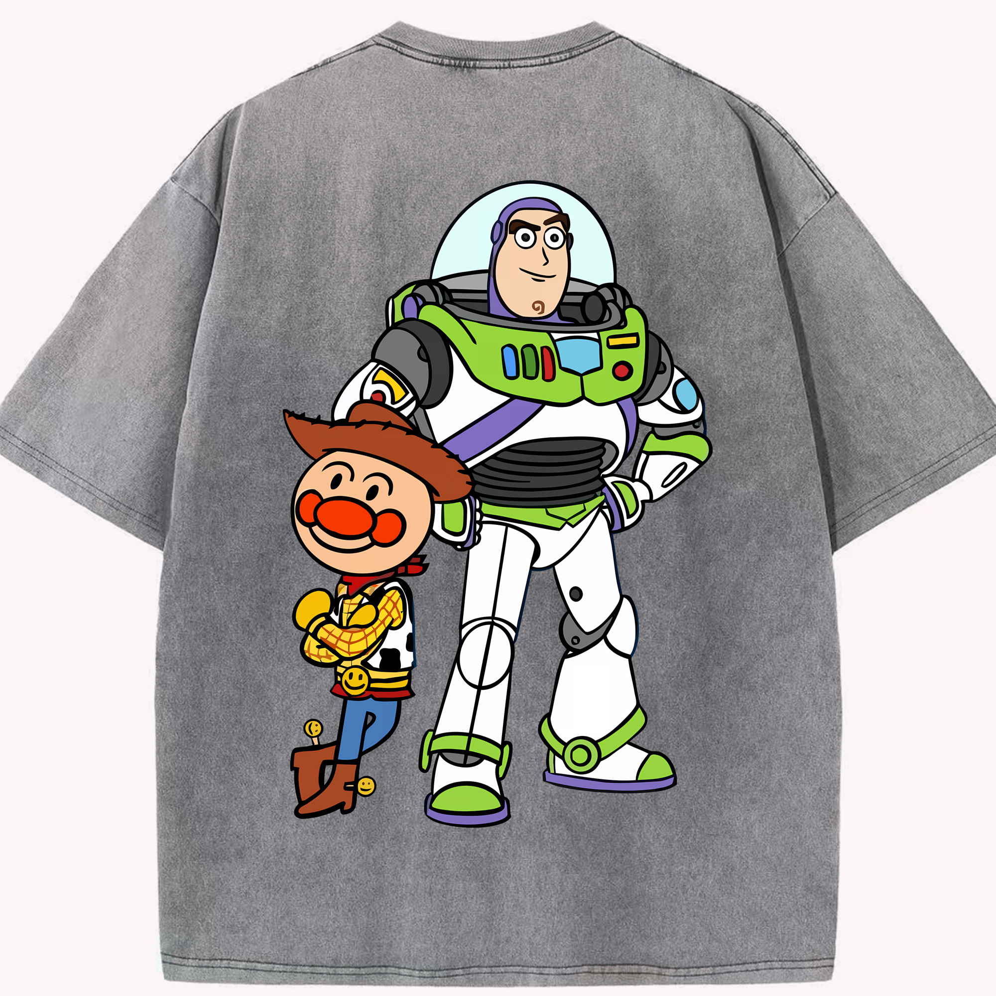 （画像用） アンパンマン Anpanman 綿100% ヴィンテージ風 半袖Tシャツ（背面プリント）