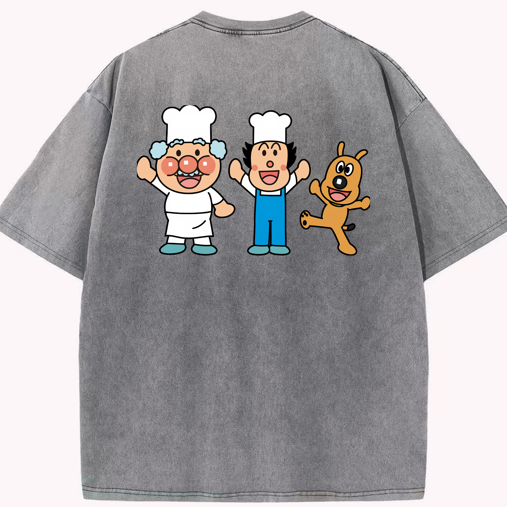 （画像用） アンパンマン Anpanman 綿100% ヴィンテージ風 半袖Tシャツ（背面プリント）
