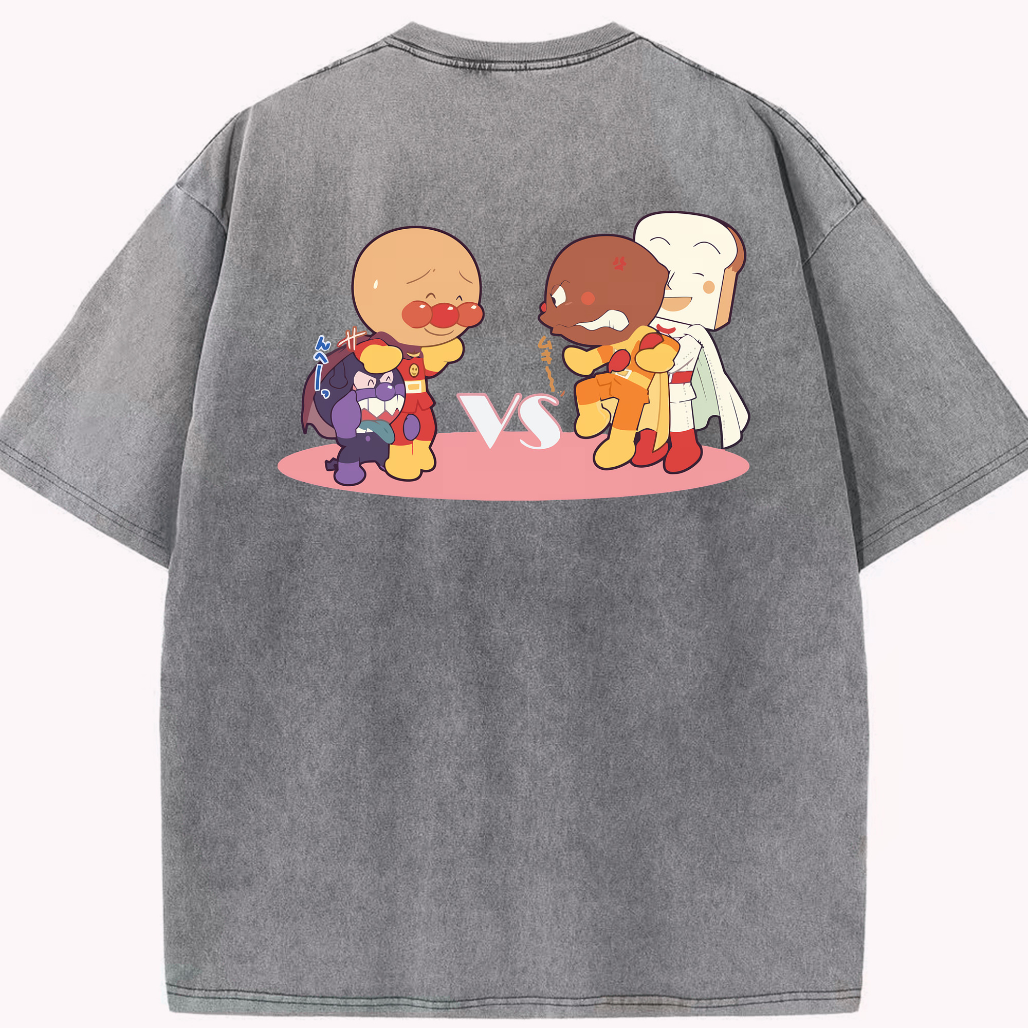 （画像用） アンパンマン Anpanman 綿100% ヴィンテージ風 半袖Tシャツ（背面プリント）