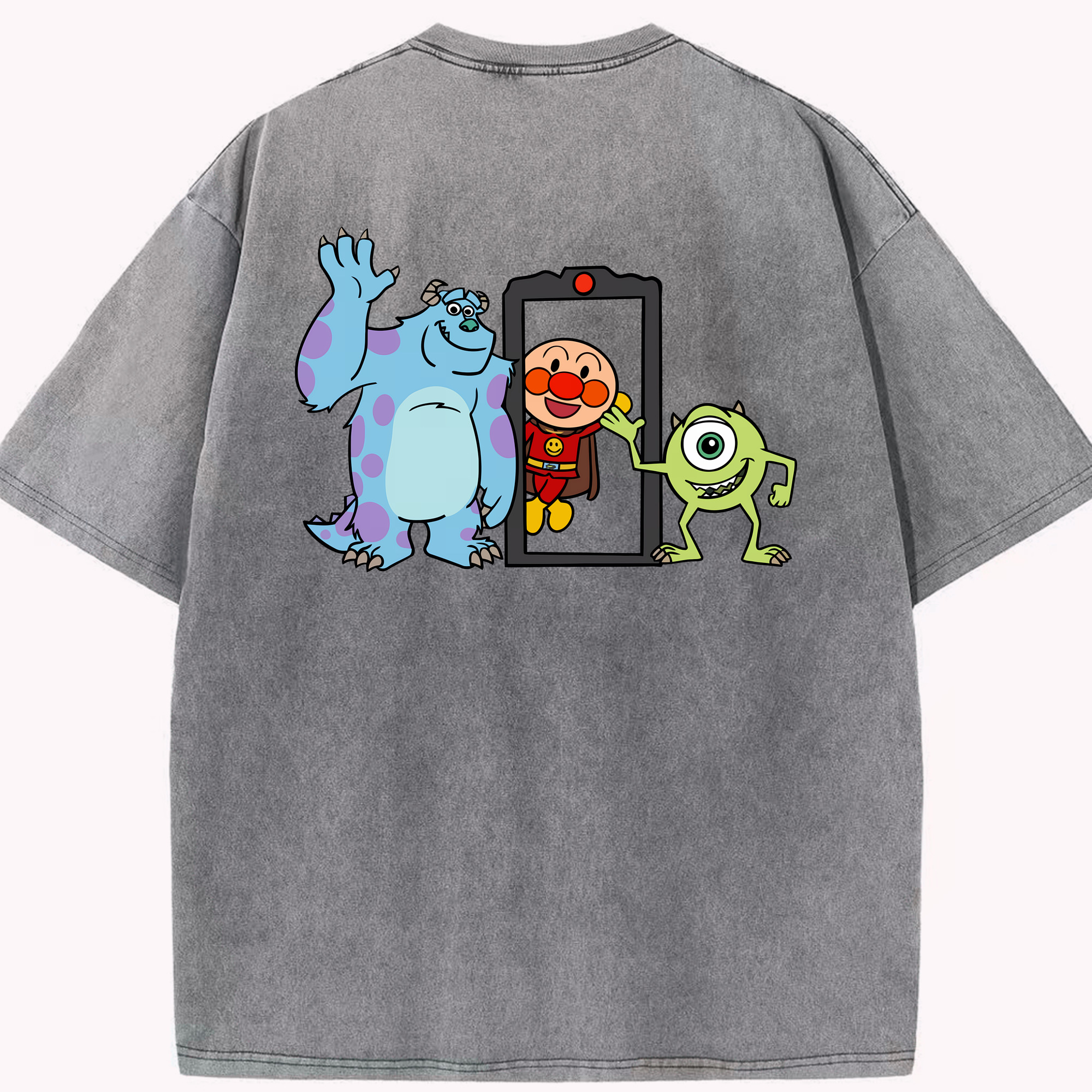（画像用） アンパンマン Anpanman 綿100% ヴィンテージ風 半袖Tシャツ（背面プリント）