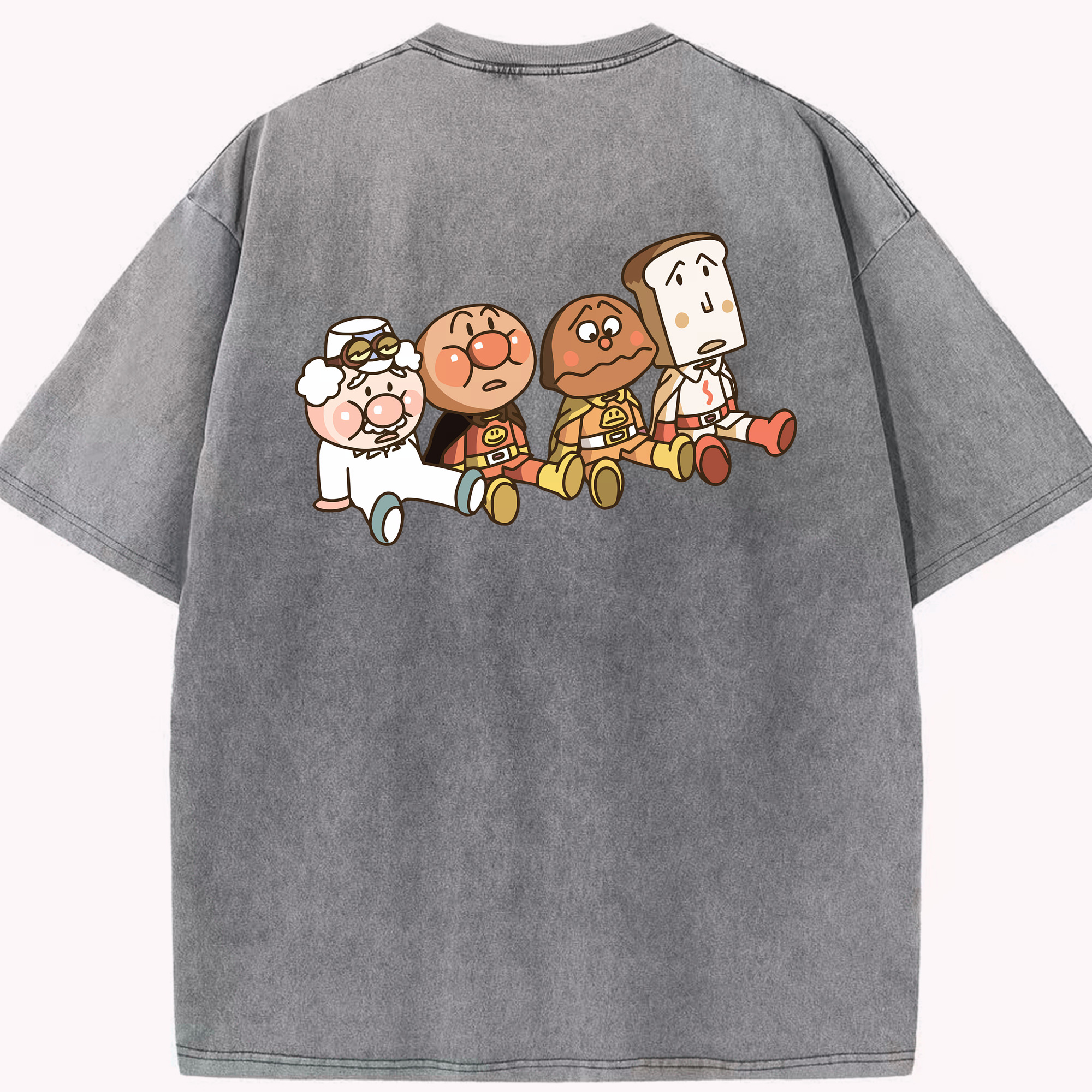 （画像用） アンパンマン Anpanman 綿100% ヴィンテージ風 半袖Tシャツ（背面プリント）