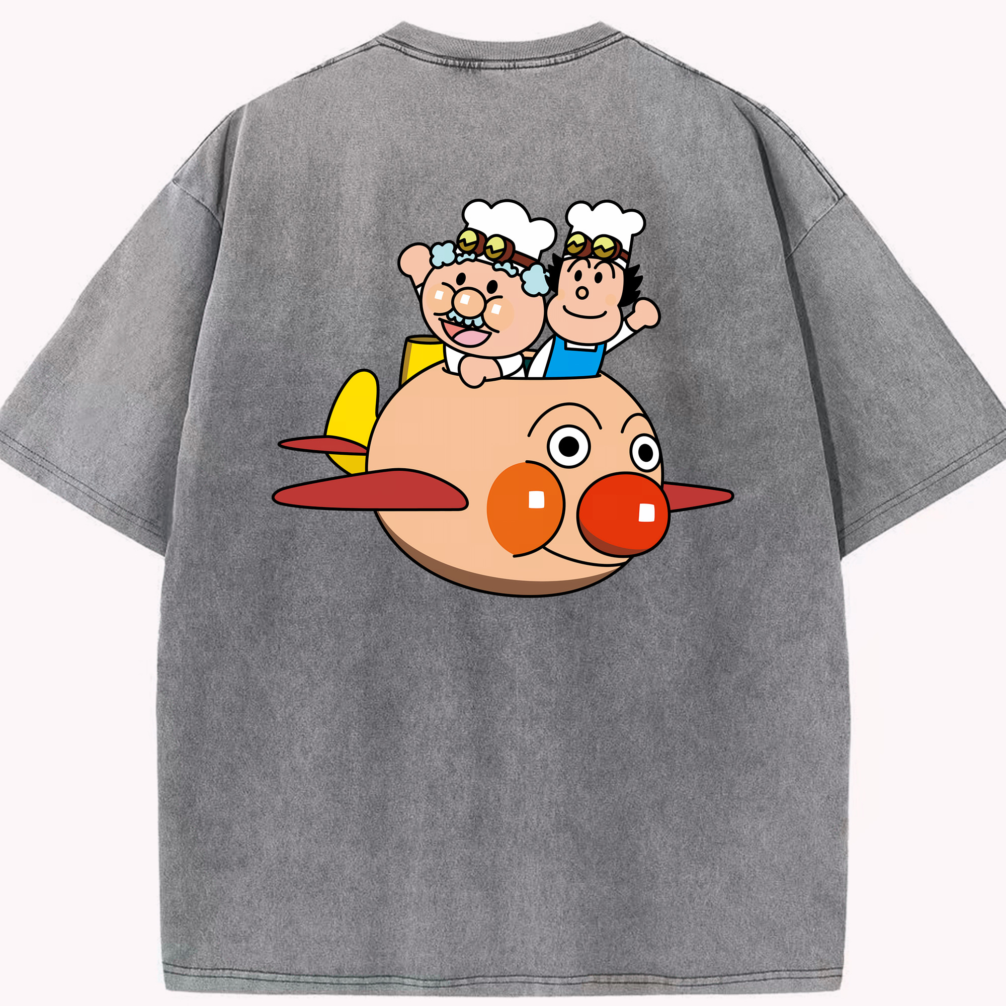 （画像用） アンパンマン Anpanman 綿100% ヴィンテージ風 半袖Tシャツ（背面プリント）