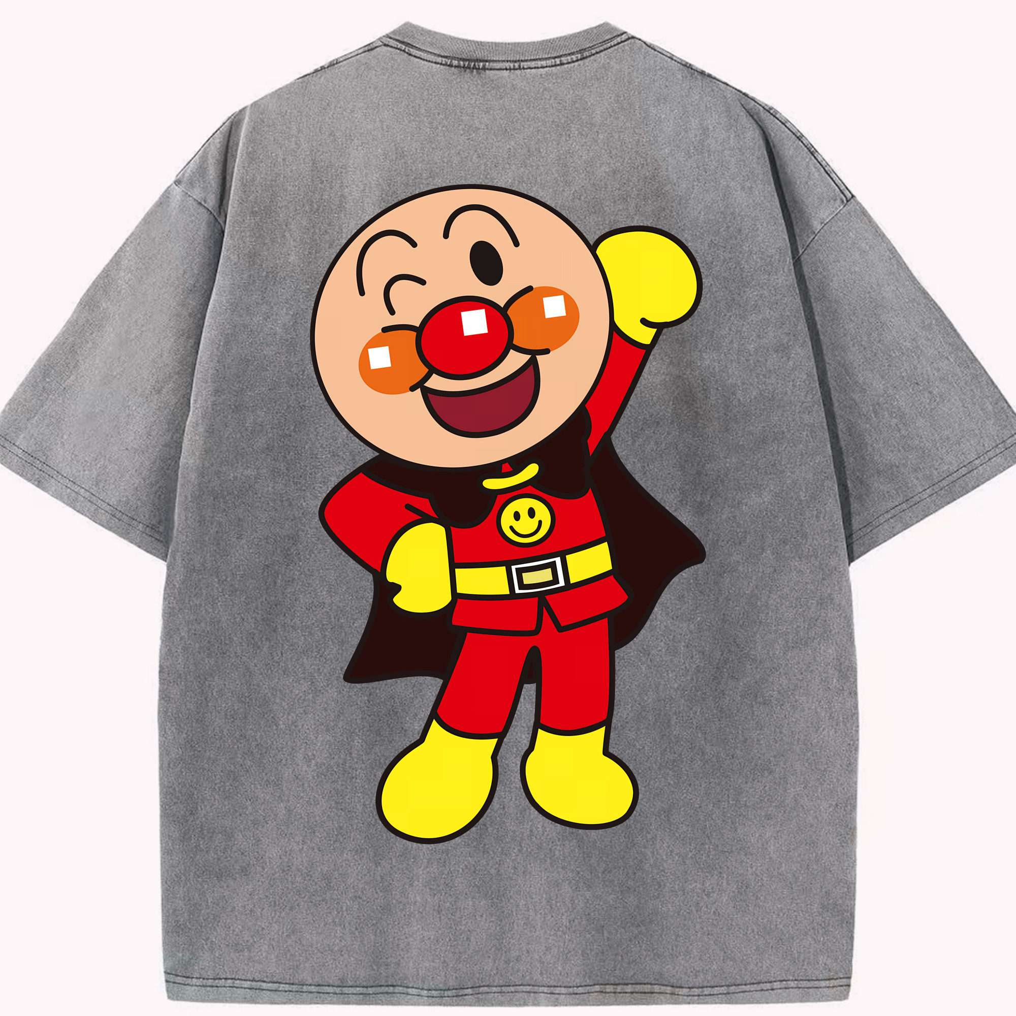 （画像用） アンパンマン Anpanman 綿100% ヴィンテージ風 半袖Tシャツ（背面プリント）